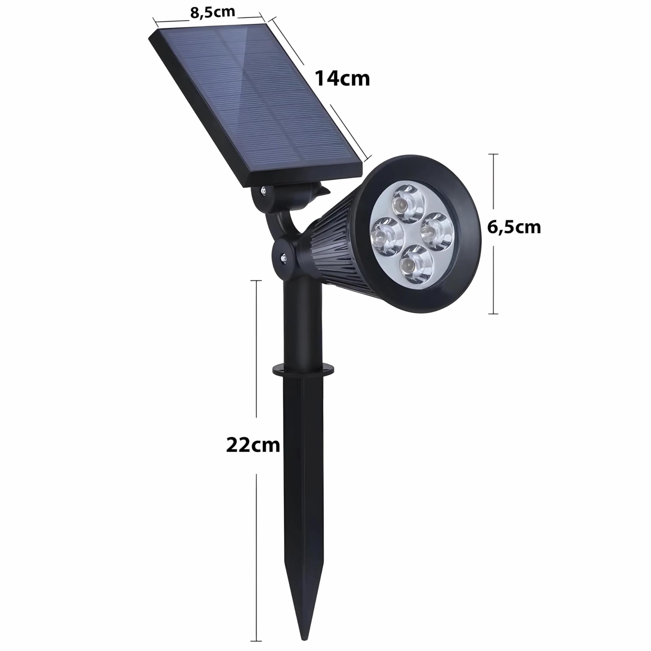 Retoo Lampa Solarna z Czujnikiem Zmierzu, 4x LED z 3 trybami jasności, Zimna Barwa Swiatła 6500K, Super Jasna, Wodoszczelna, Zewnętrzna lampa ogrodowa