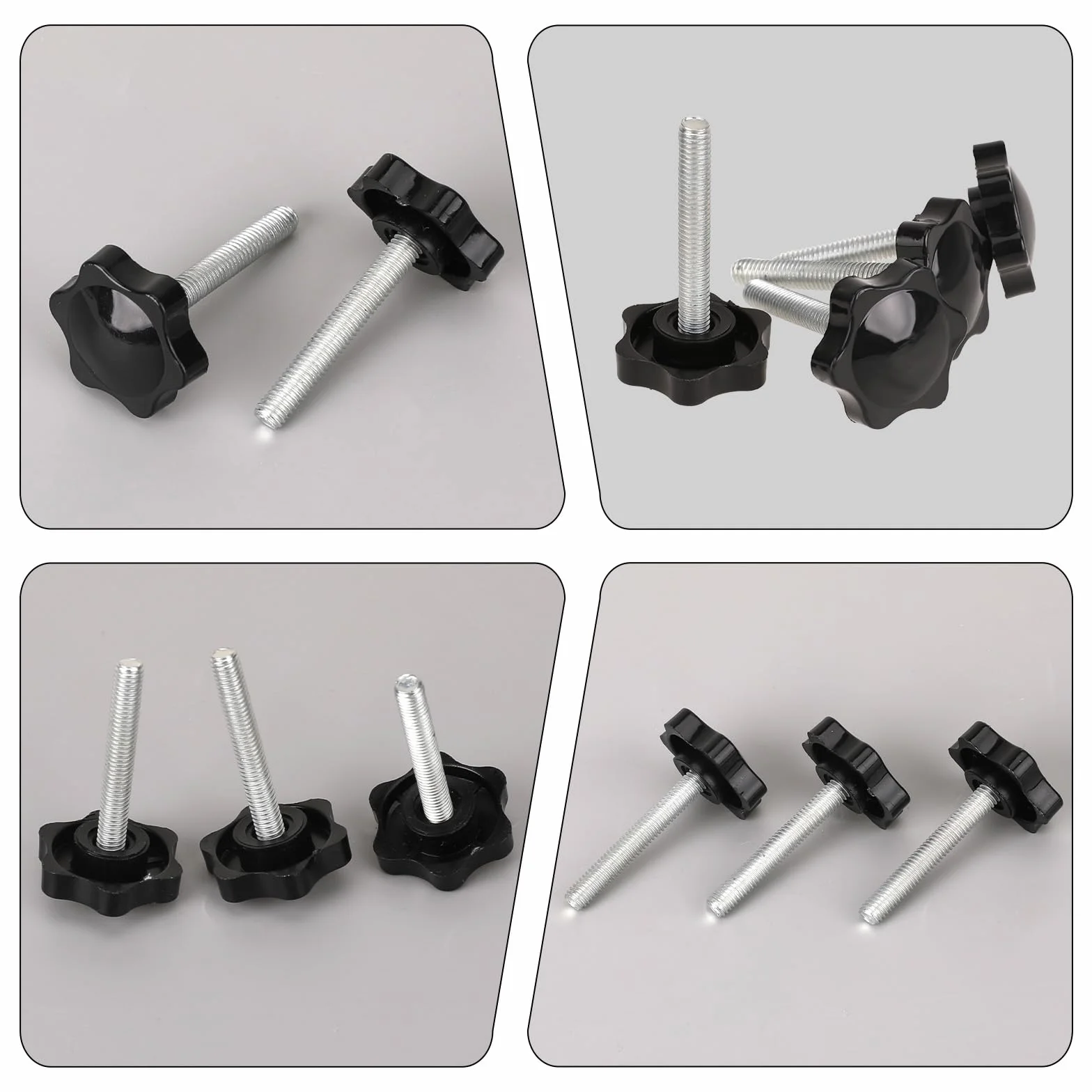 10 sztuk śrub z uchwytem gwiazdowym, M6 x 40 mm, śruba radełkowana, śruby z uchwytem, śruba gwiazdowa, gwint gałka zaciskowa, nakrętka motylkowa, śruba z łbem gwiazdowym, do obrabiarek, maszyn, 10