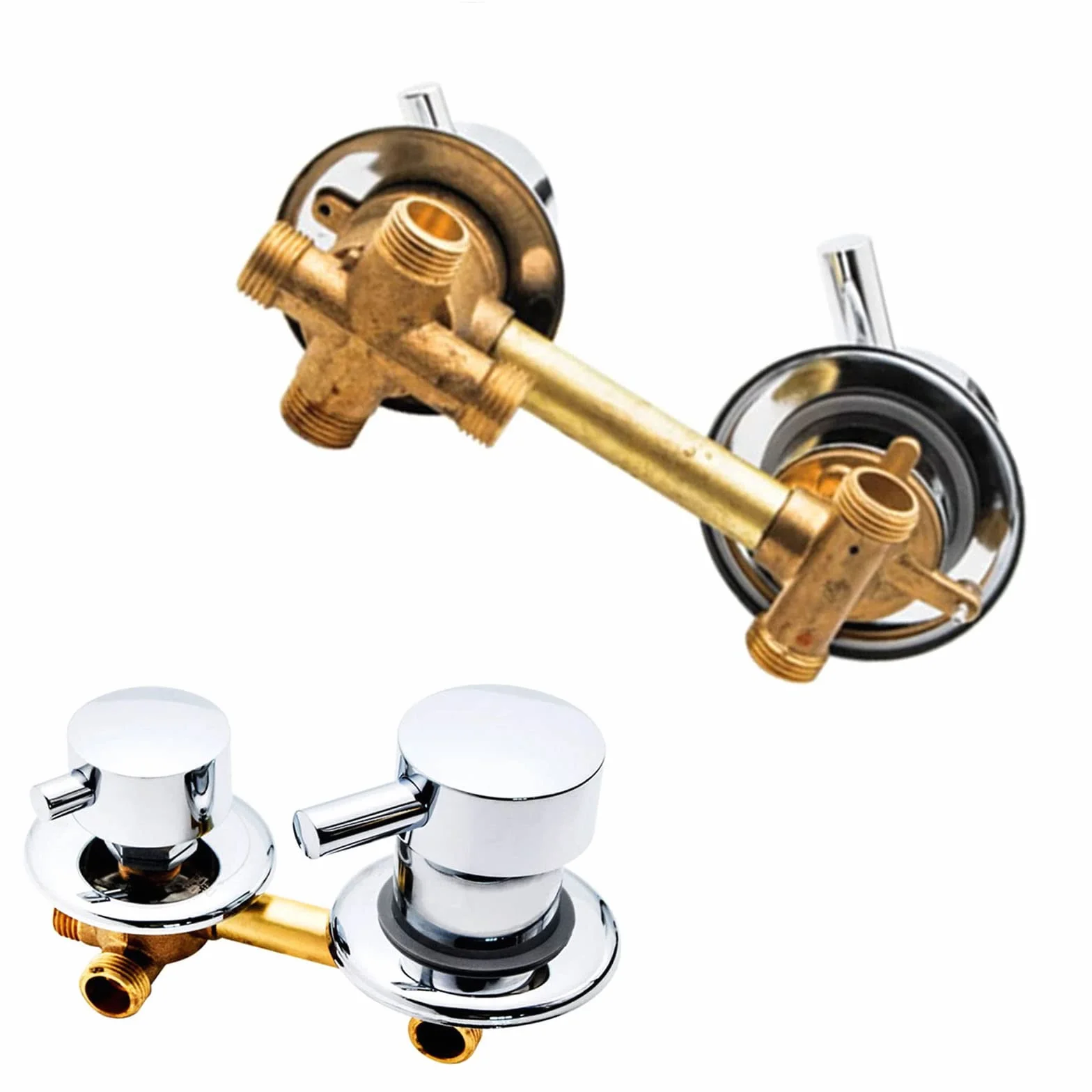3-drożny zawór rozdzielający z litego mosiądzu z mieszaczem ciepłej i zimnej wody G1/2 9 cm/10 cm/12,5 cm/14,5 cm - idealny do kranów wanienowych, kabin prysznicowych i łaźni parowych