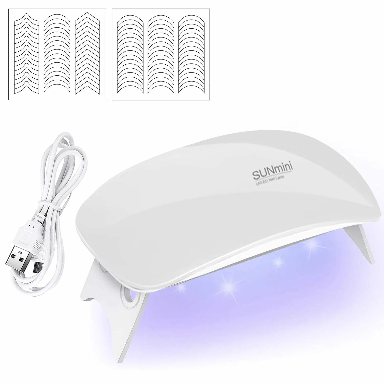 Mini lampa UV LED do paznokci żelowych 6 W, profesjonalna lampa do paznokci żelowych - kompatybilna z 2 rękami/stopami, tryb bezbolesny, 2 timer, automatyczny czujnik
