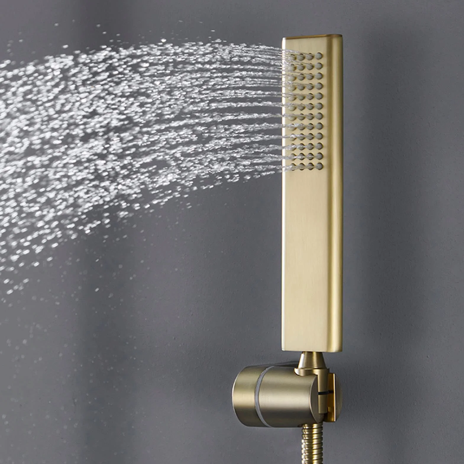 MOCHAMIK Brushed Zestaw termostatycznej baterii prysznicowej do montażu na ścianie deszczownica z uchwytem natryskowym bateria wannowa z natryskiem elegancki sprzęt łazienkowy do spa