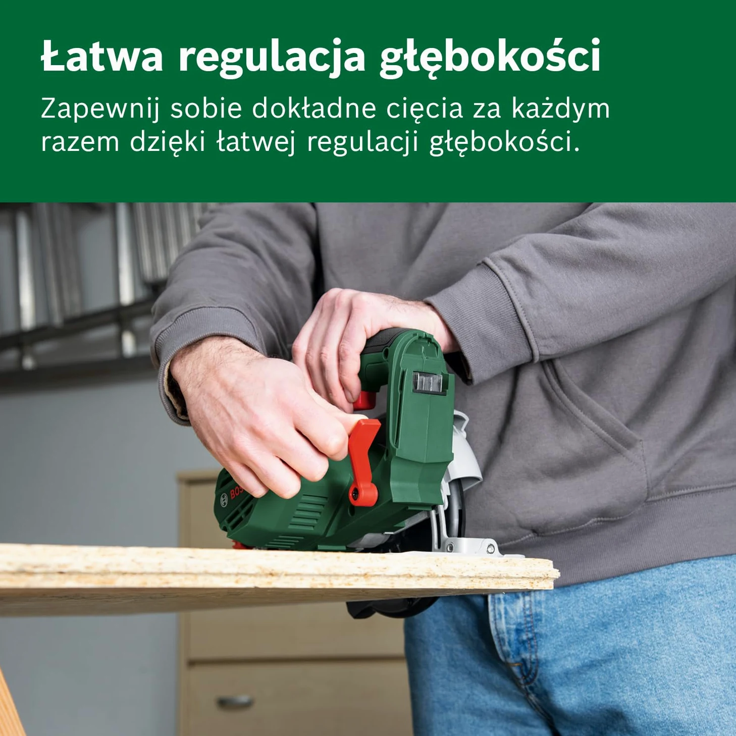 Bosch 18V System Akumulatorowa pilarka tarczowa EasyCirc 18V-48 (cięcie materiałów drewnianych o grubości do 48 mm, adapter do odsysania pyłu, prowadnica równoległa)