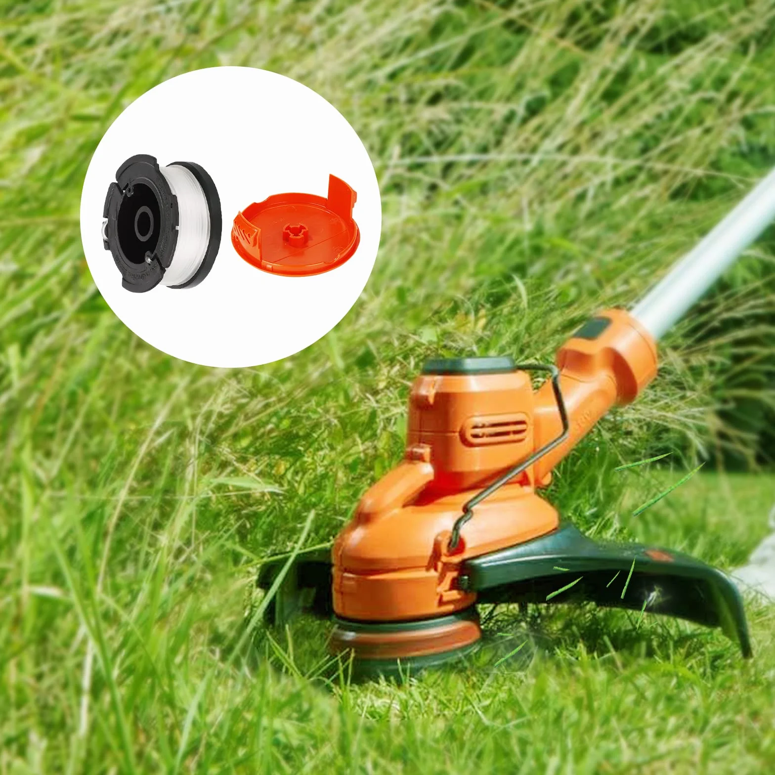 Zestaw 6 szpulek żyłkowych A6481 A6485 do podkaszarki Black Decker STC1820CM STC1820PC STC1820EPC STC1840EPC ST5530 ST1823 GLC1823L20 (6 szt. + 1 copertura + 1 molla)