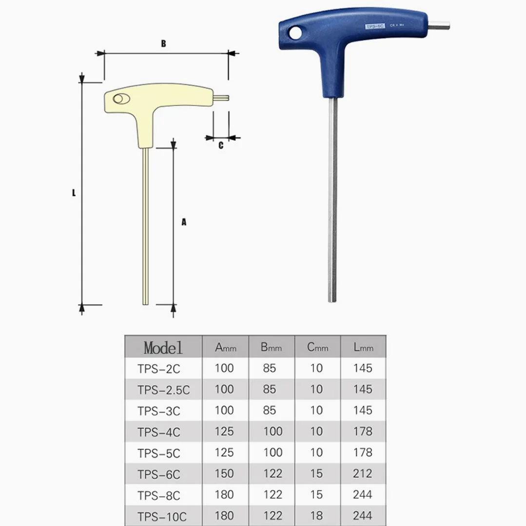 Hex Key zestaw kluczy imbusowych z uchwytem T kombinacja klucza imbusowego 8-częściowy zestaw do roweru