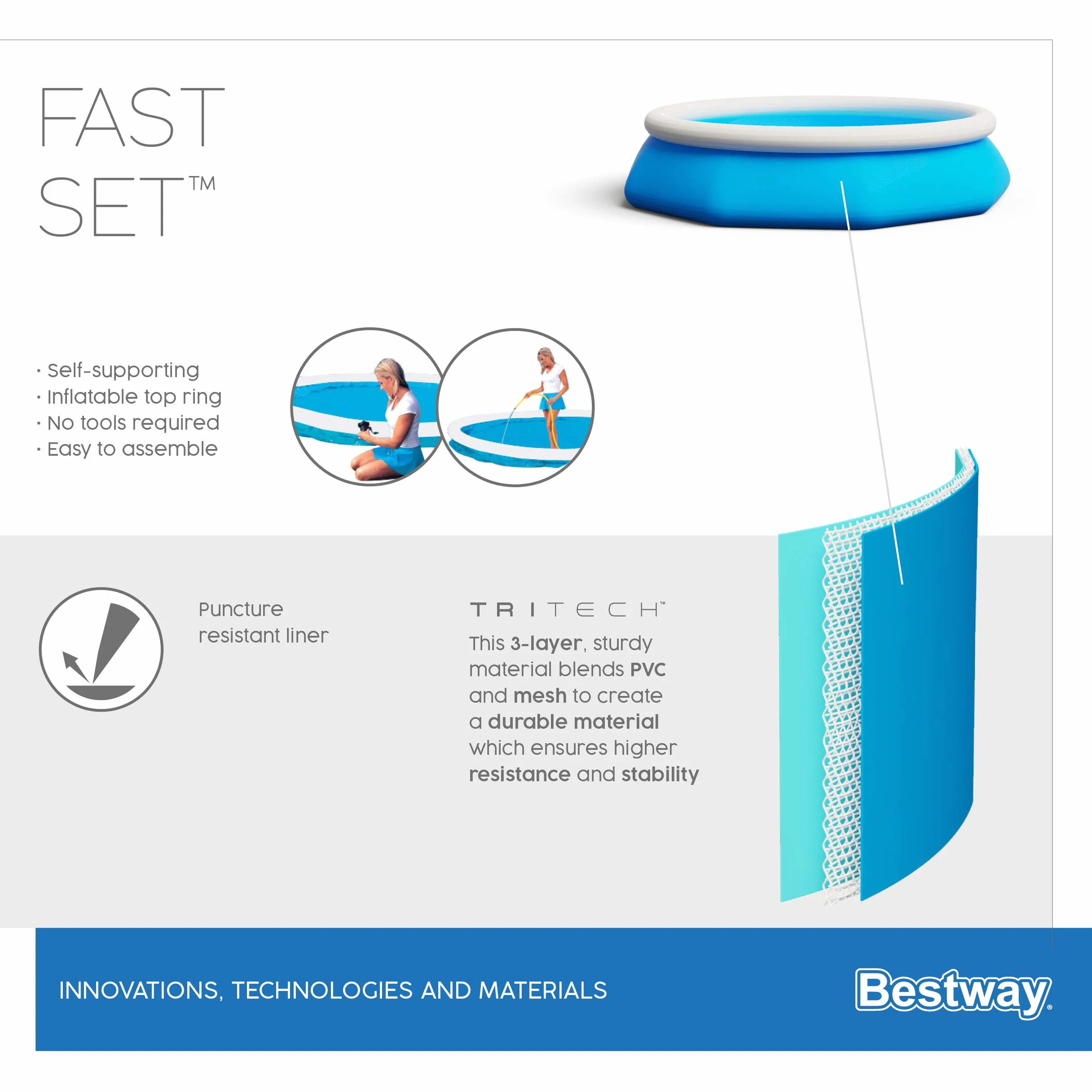 Bestway Fast Set basen okrągły 305 x 76 cm