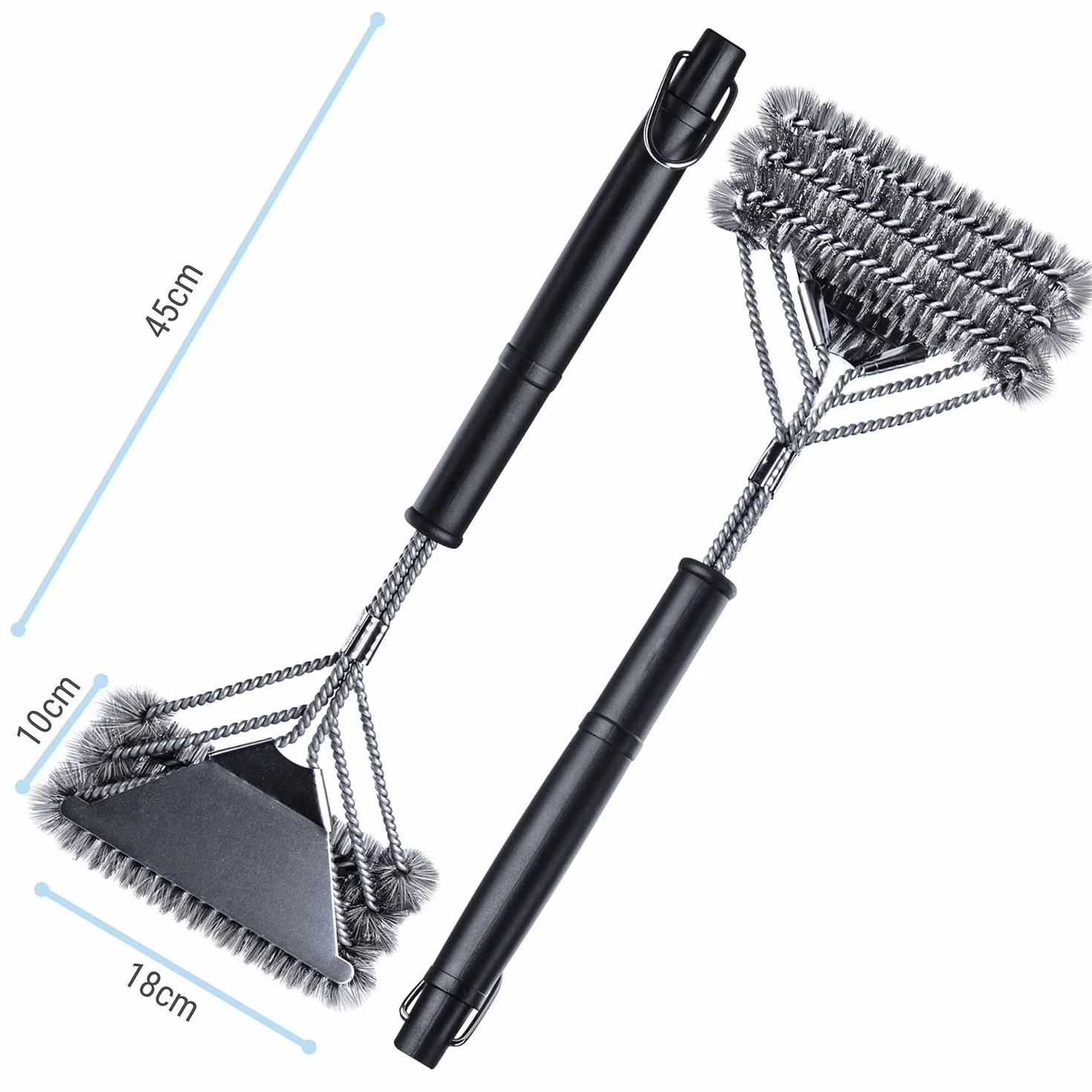 Dimono® Profesjonalna szczotka do grilla Szczotka do grilla do czyszczenia 360° wykonana ze stali nierdzewnej - szybciej czyszcz na zewnątrz, grill i grill (Deluxe ze skrobaczką)