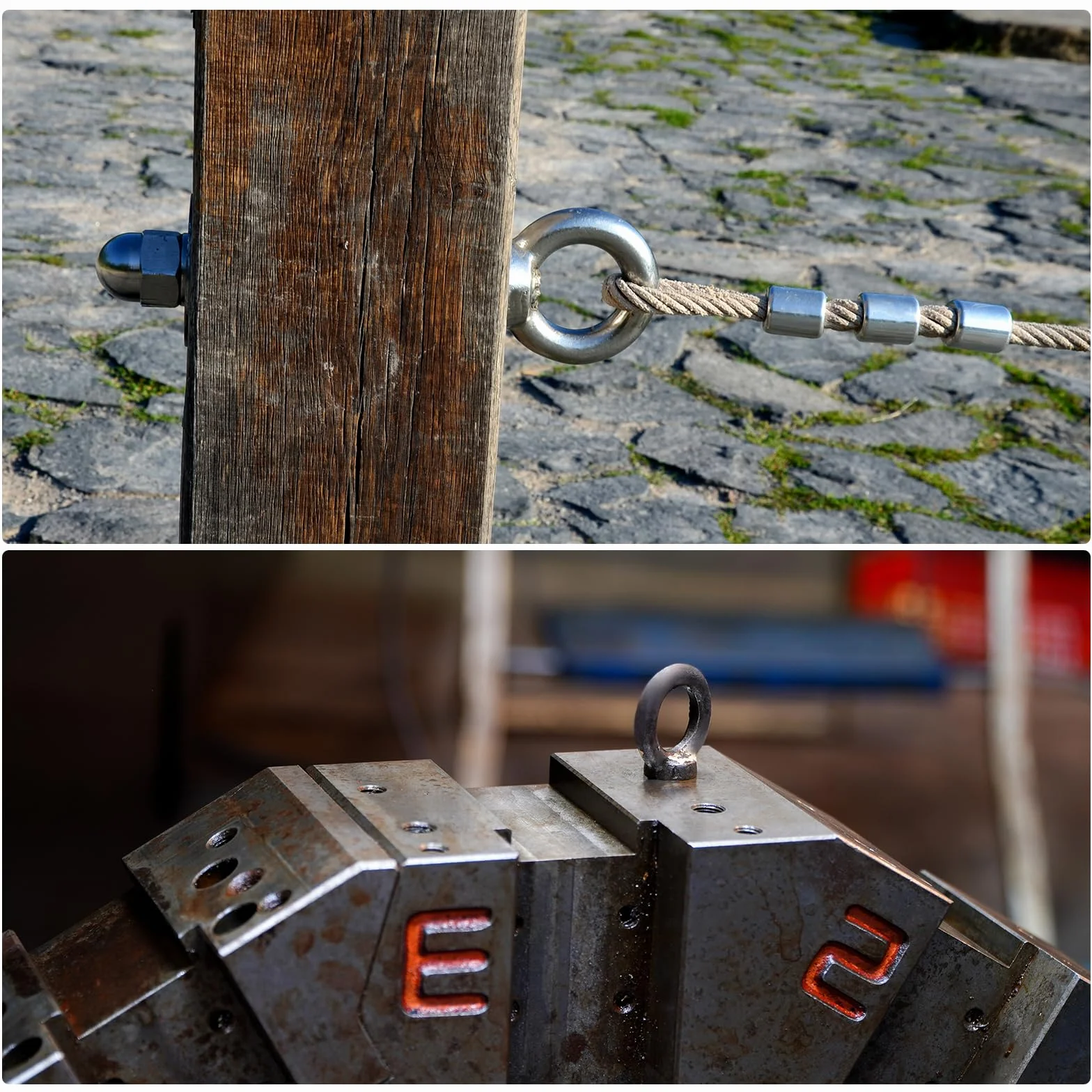 QUARKZMAN Oczko do podnoszenia, 2 zestawy M5 x 10 mm, śruba oczkowa z nakrętką, podkładka ze stali nierdzewnej 304, oczko do podnoszenia zawieszanych przedmiotów