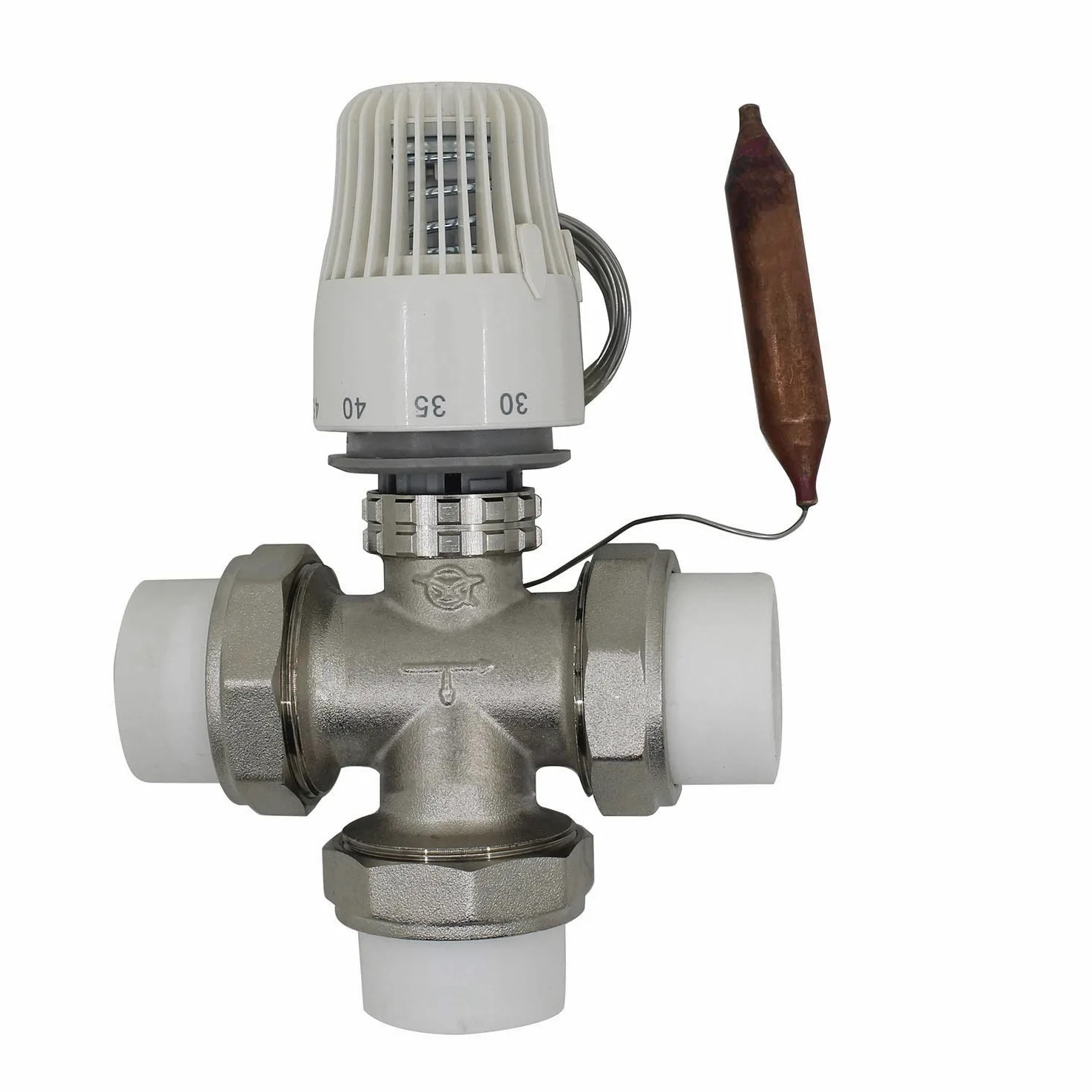 Oszczędność energii 30-70 stopnia System ogrzewania podłogowego termostatyczny Zawór chłodnicy M30 * 1.5 Zdalny sterownik 3 Way Valve PPR (Specification : DN20)