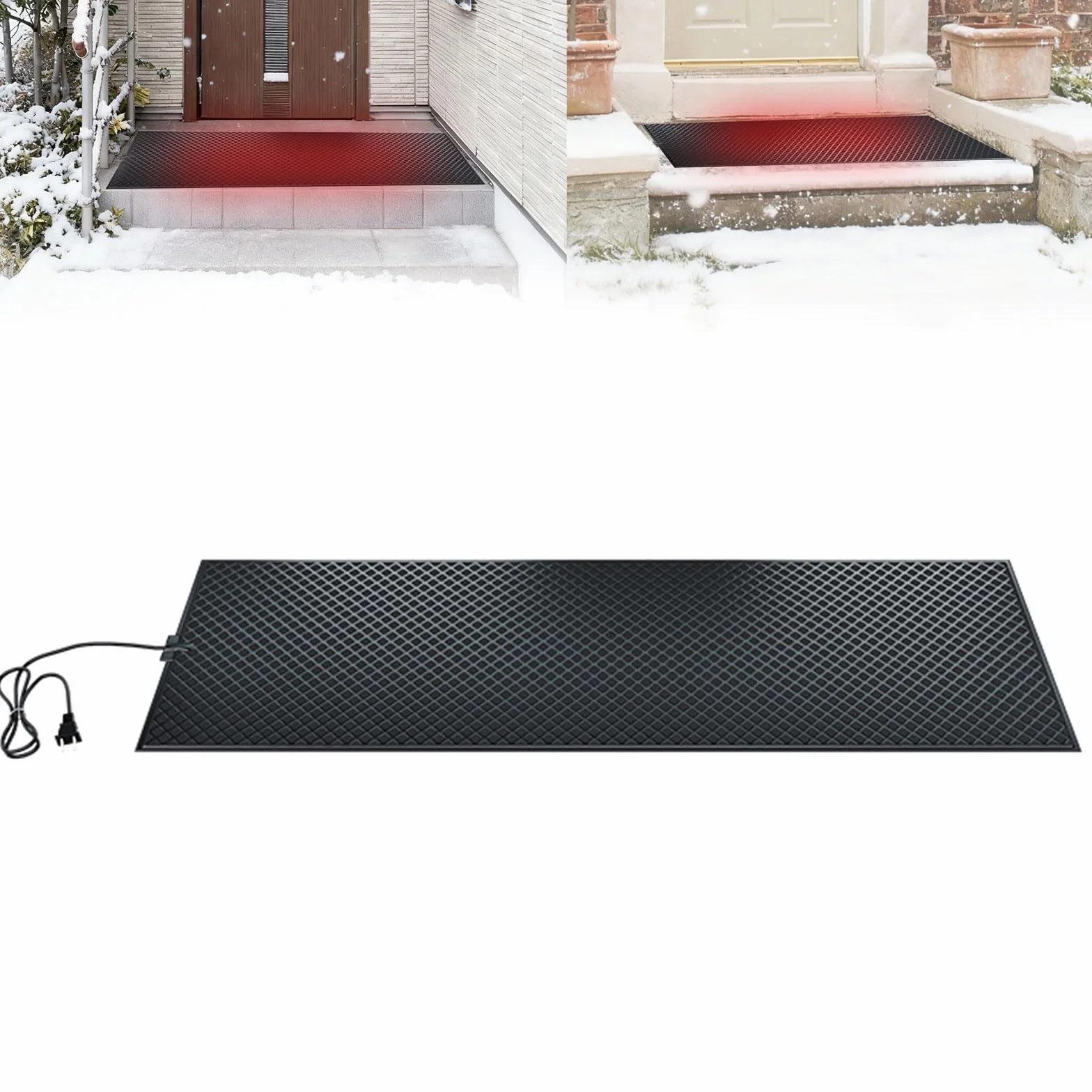 Podgrzewana mata do topienia śniegu 36 x 150 cm dwustronna antypoślizgowa z kablem 1,5 m