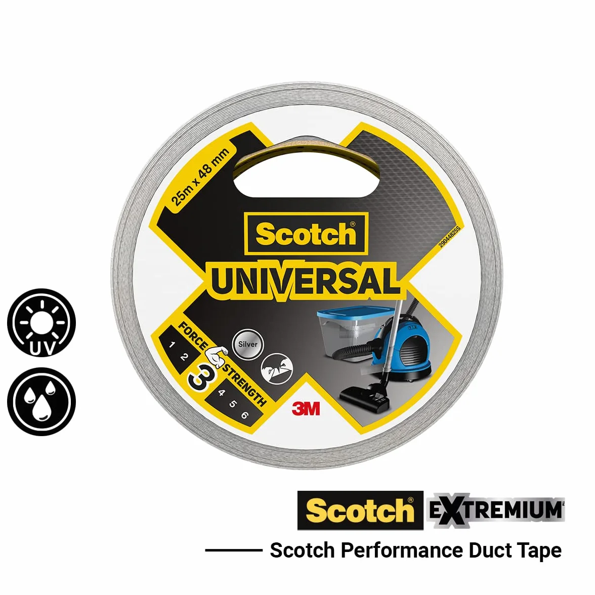 Scotch Taśma naprawcza, UNIWERSAL, czarna - 1 rolka, 25 m x 48 mm - do użytku wewnętrznego, mocny klej, mocna i wodoodporna