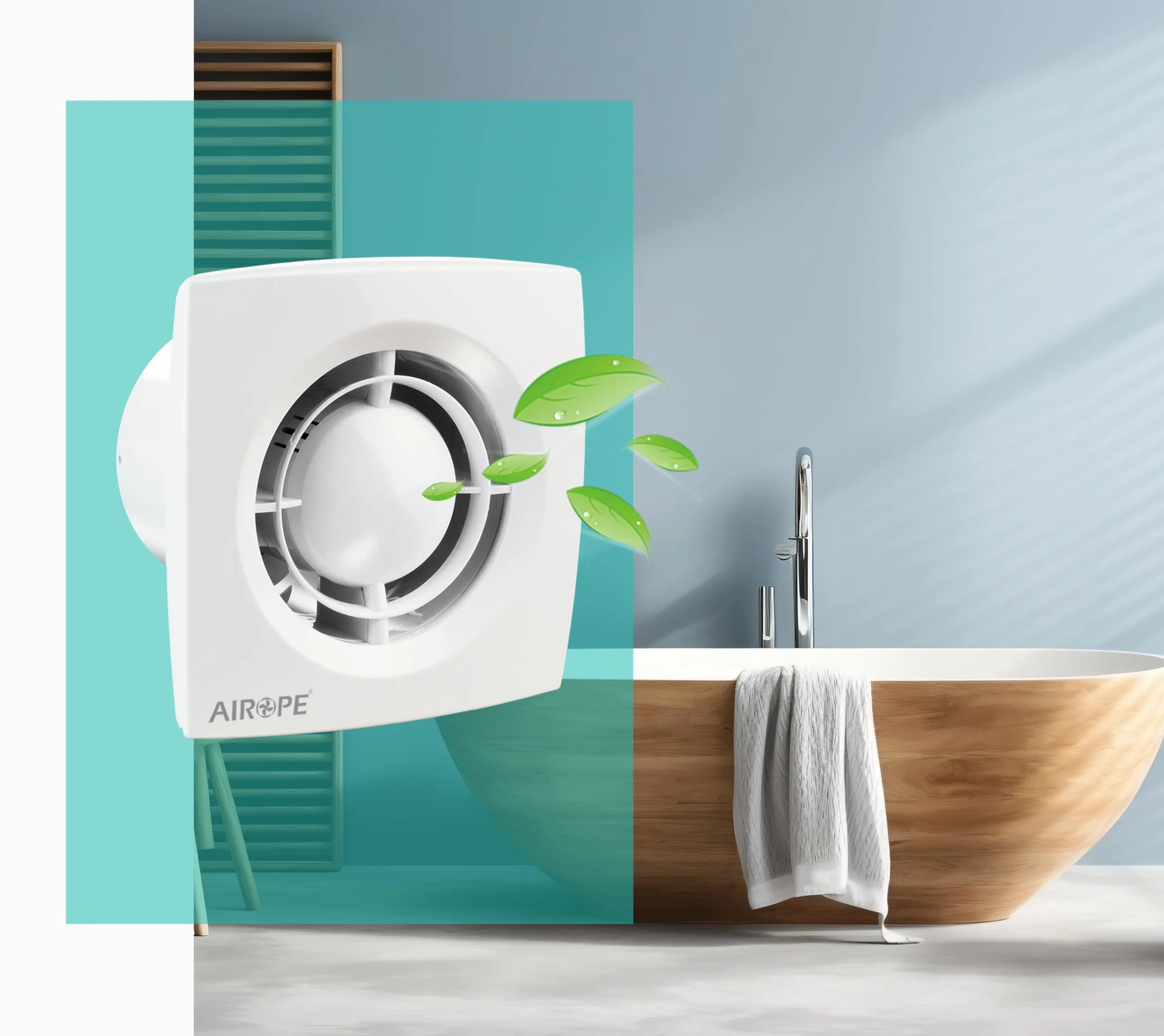 AC- 100 mm Wentylator, wyciąg powietrza z zaworem zwrotnym + wbudowaną moskitierą, VMC,niskie zużycie energii, do łazienki, kuchni, biura, WC, cichy, 5 LAT gwarancji