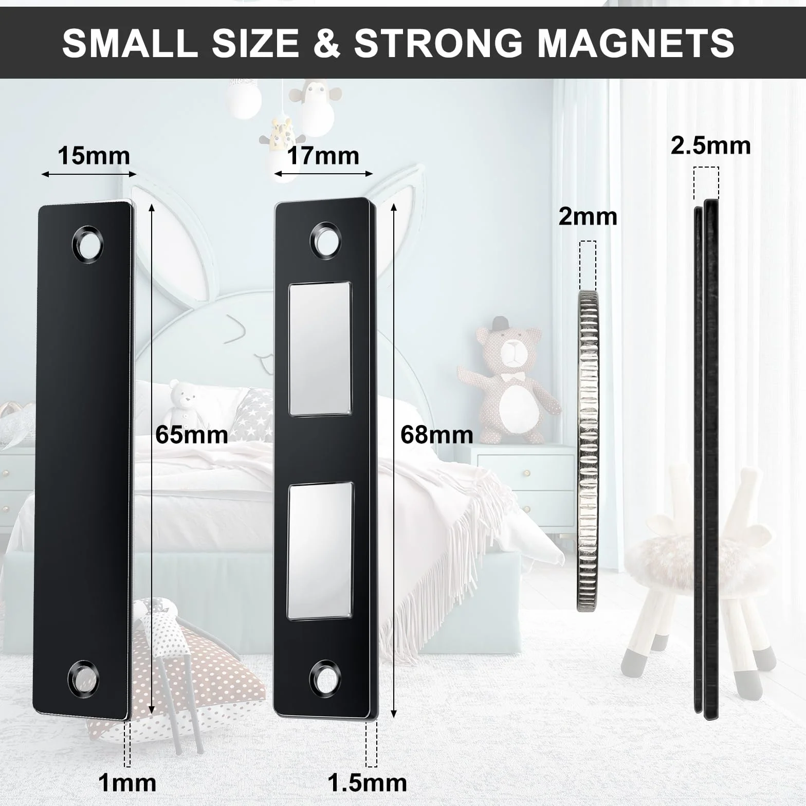 Romon Szafka magnetyczna Catch-Black-2 szt. hak do szafki, czarny