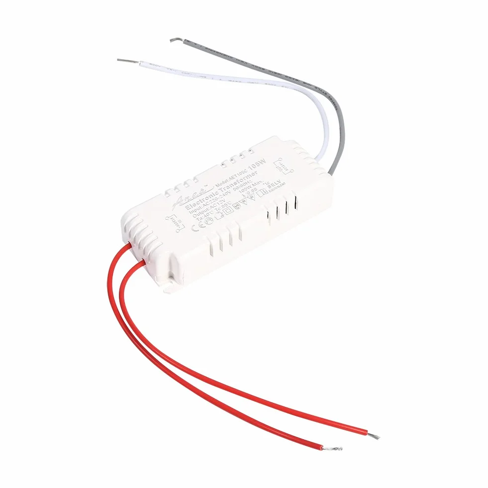 105w Transformator Elektroniczny, Halogenowa Sterownik żarówki Zasilacz Elektroniczny Transformator Konwerter Napięcia Nowy do Ochrony żarówek Niskonapięciowych lub Koralików Lampowych