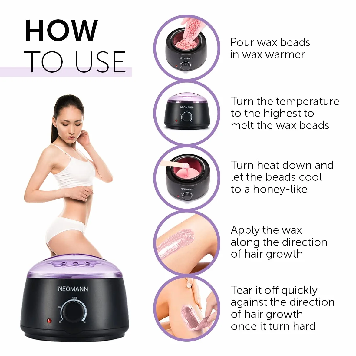 Waxer II Deluxe zestaw wosków dla kobiet i mężczyzn, nieklejący, powlekany teflonem – podgrzewacz do usuwania włosów, w zestawie 600 g pereł woskowych, 30 szpatułek, rękawiczek, pęsety (Waxer II