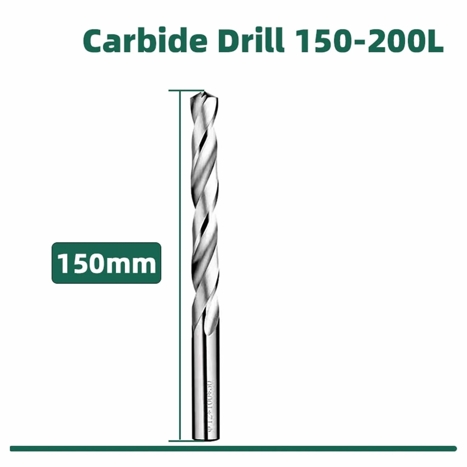 1 szt. 150 mm długości wiertło z węglika spiekanego, stal wolframowa, narzędzie do obróbki otworów CNC do aluminium, miedzi i plastiku, niemetalowe(9.6mm)