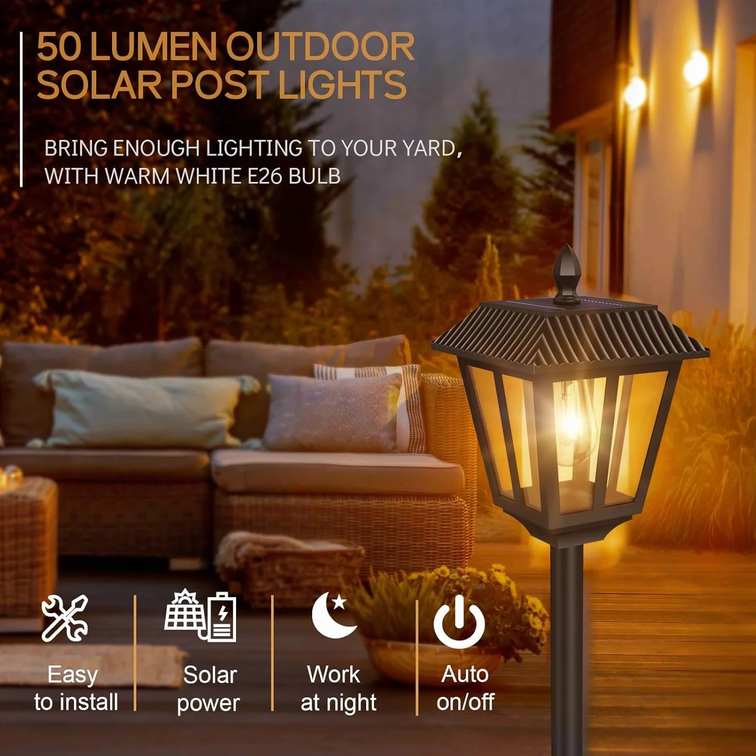 Zewnętrzne lampy solarne LED, latarnia cmentarska z palikiem, wodoodporne lampy solarne do ogrodu, ścieżki podłogowe, 170 cm, ciepłe białe światło (2 sztuki)