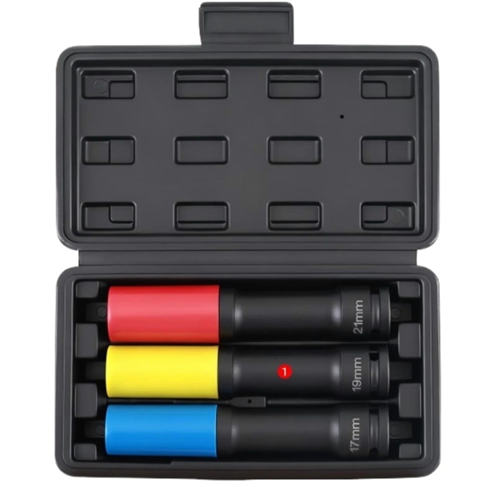 Zestaw kluczy grzechotkowych, 5 szt. Zestaw nasadek sześciokątnych do kół stal Cr-Mo 1/2 "napęd 15-22mm głębokie nasadki udarowe ochrony opon/naprawa samochodów(T20973-crmo)