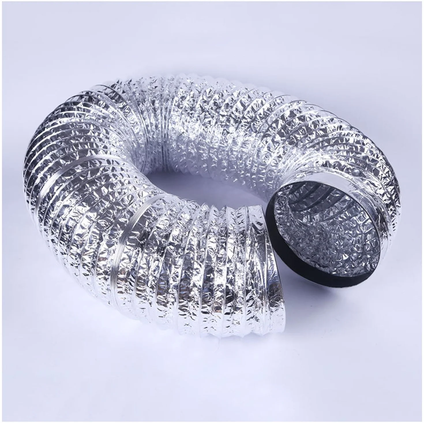 Przewód wentylatora, 80 mm-300 mm 2m-5 m wąż aluminiowy z opaskami zaciskowymi i taśmą (5 m, 180 mm)