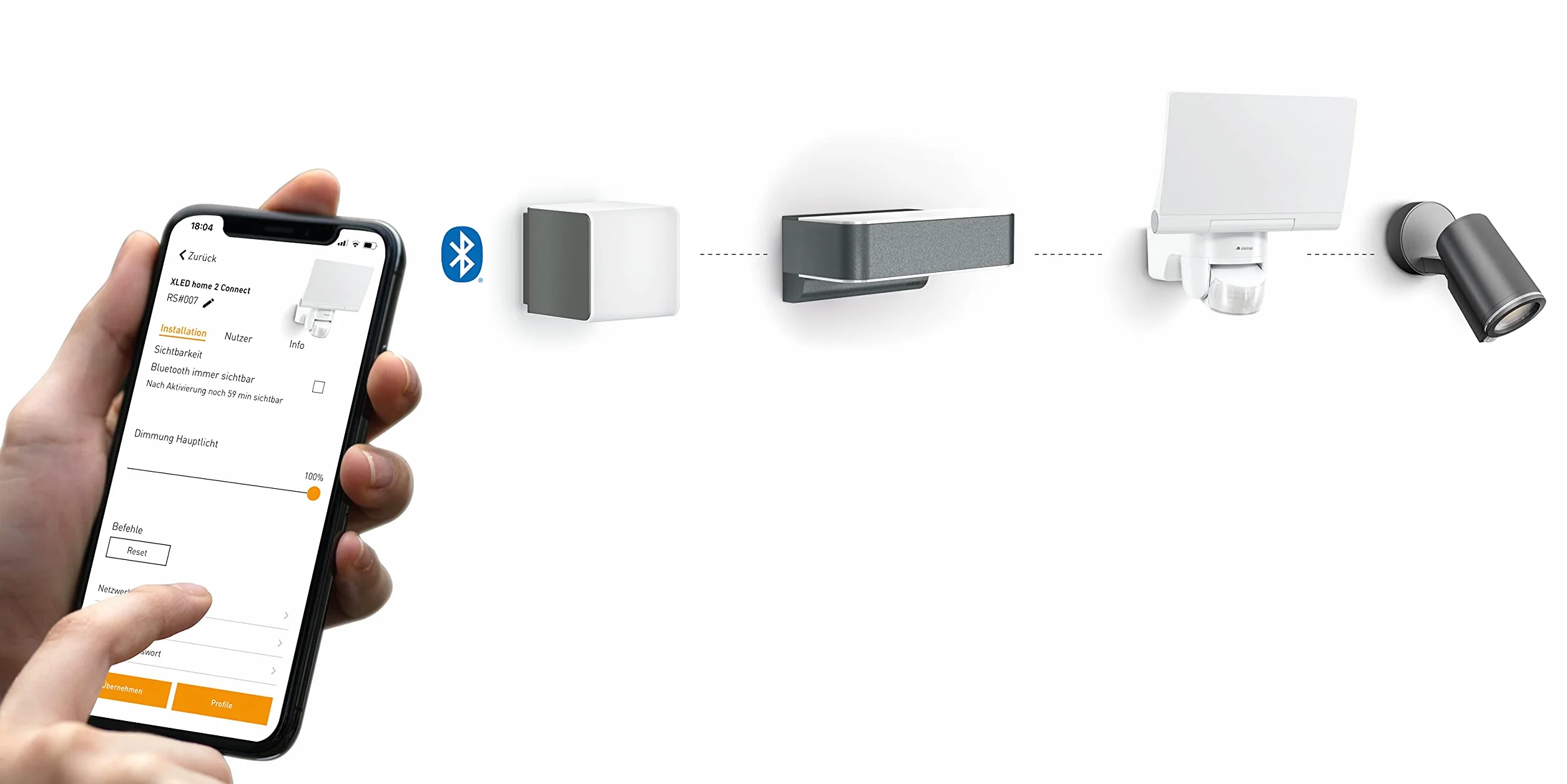 Steinel lampa zewnętrzna L 840 C antracytowa, kinkiet zewnętrzny LED, bez czujnika, możliwość połączenia w sieć przez aplikację Bluetooth, 9,1 W, ciepła biel