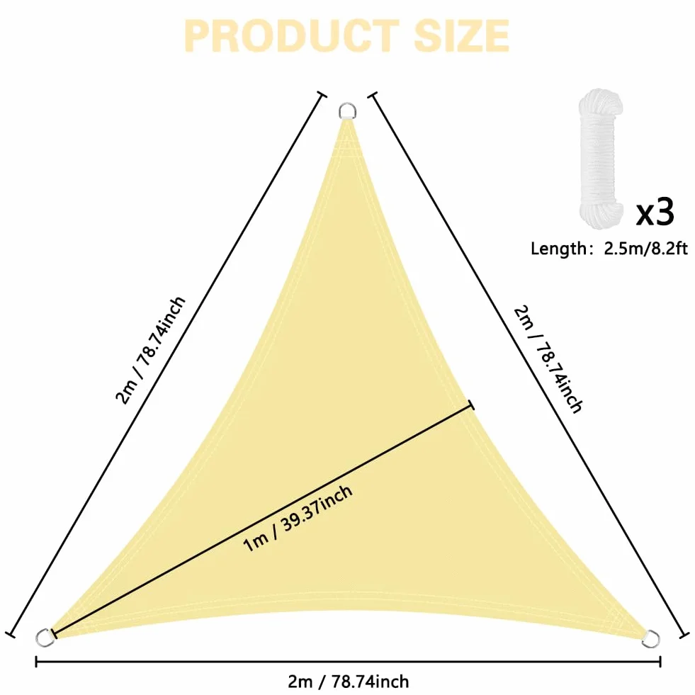 OFFCUP żagiel przeciwsłoneczny 2x2 m wodoodporny UV SombraTriangular