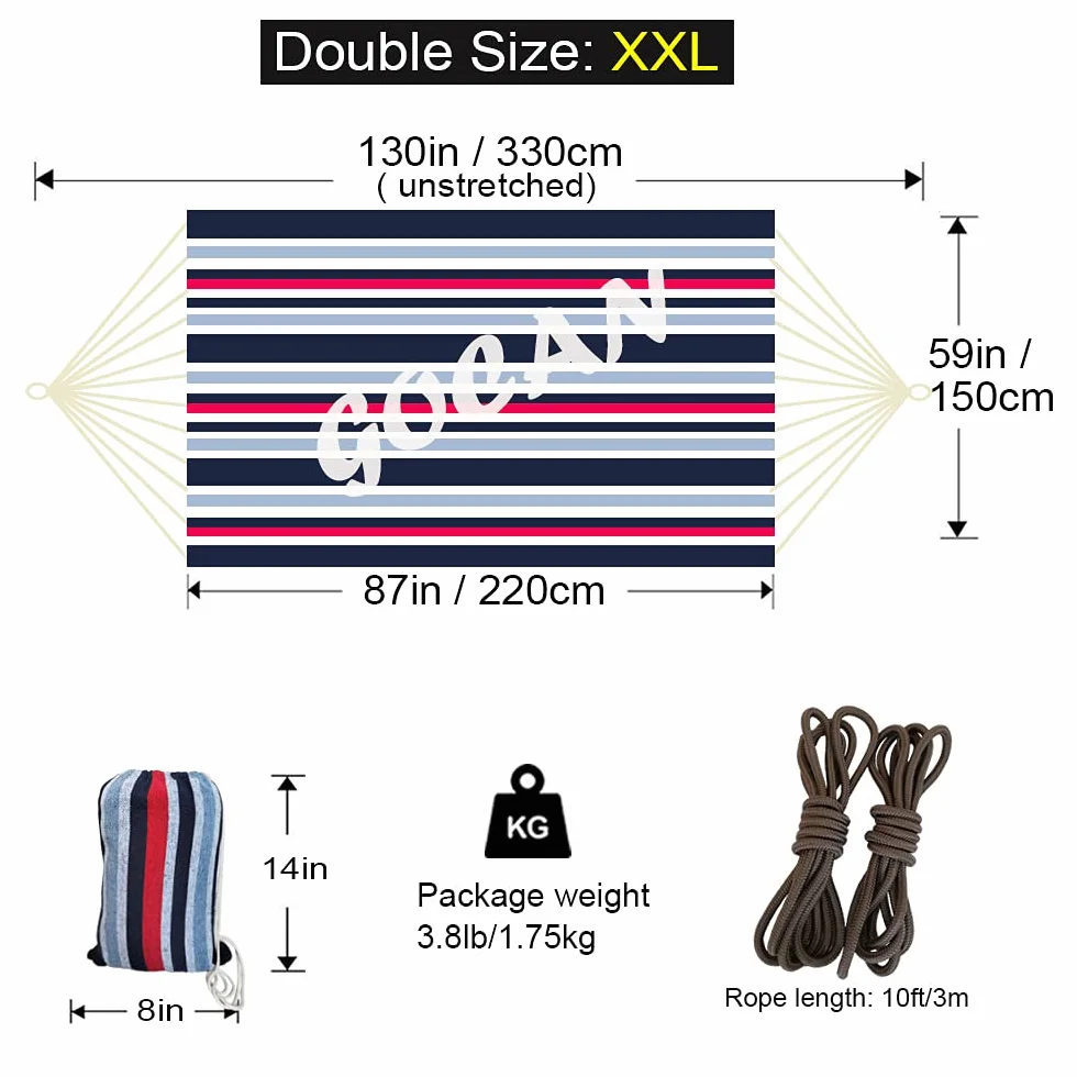 GOCAN Hamak bawełniany 220 x 150 cm 300 kg