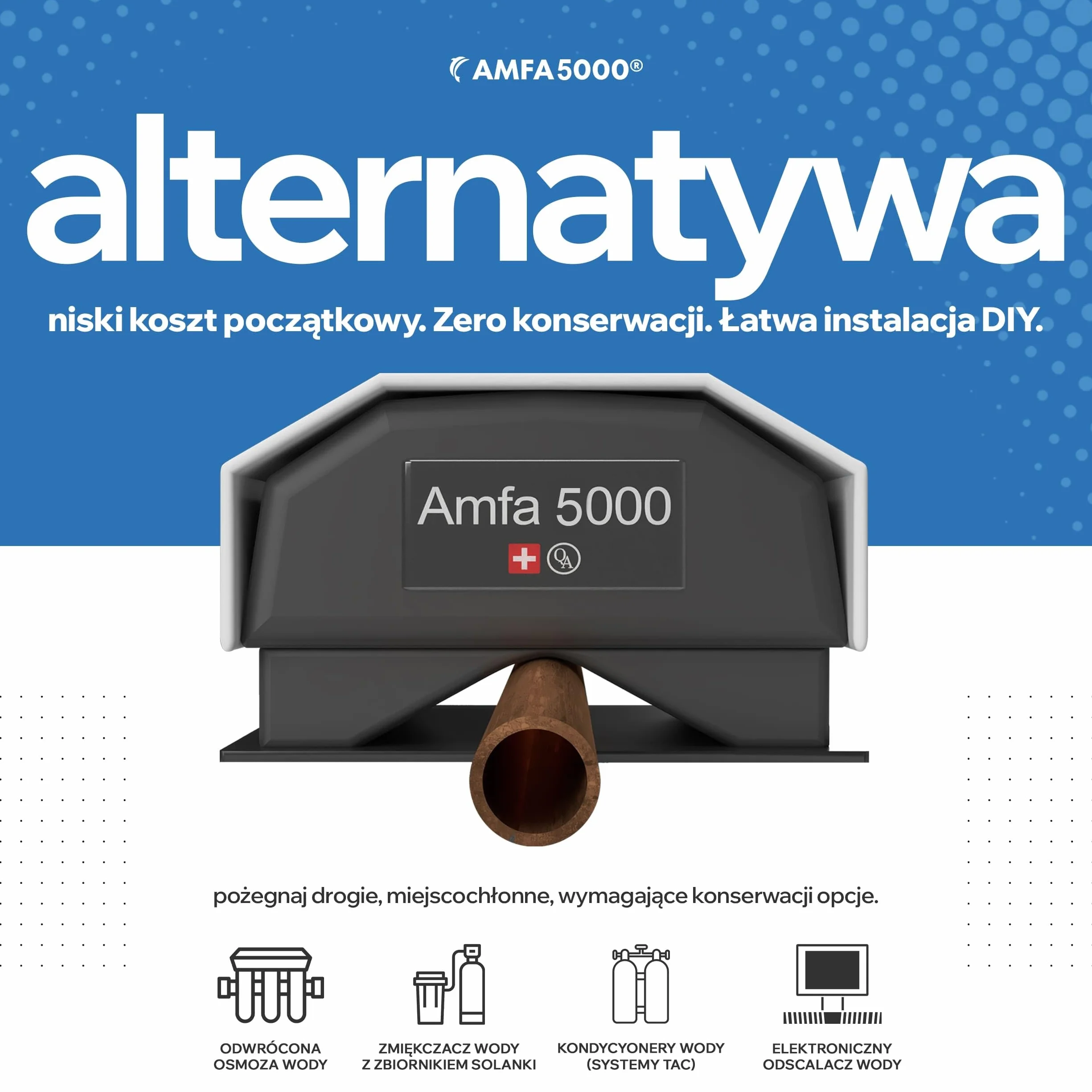 Amfa5000® System zmiękczacza wody alternatywa dla całego domu - magnetyczny zmiękczacz wody