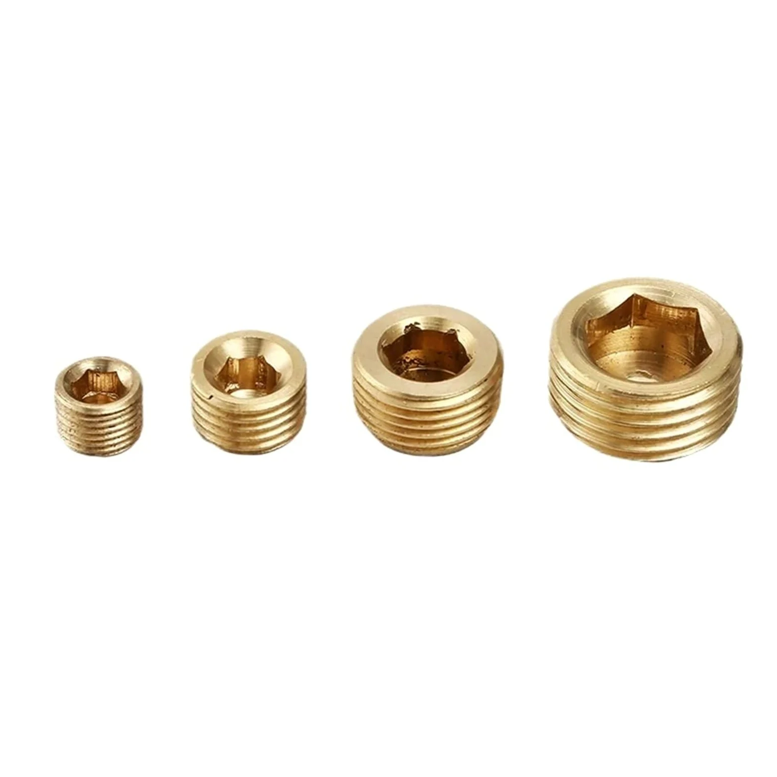 10 sztuk złącze pneumatyczne złącze sześciokątne nasadka powietrzna pierścień uszczelniający gwint zewnętrzny G1/8 G1 4/6/8mm złącze skarpet (Brass, 1 inch)