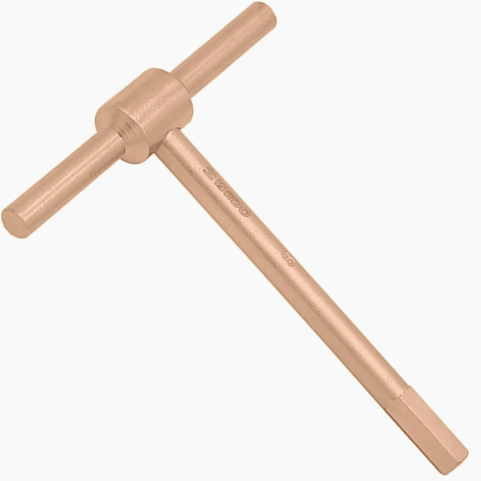 WEDO Nieparkingowy klucz imbusowy typu T, klucz bezpieczeństwa bez iskier, miedź berylowa, standard DIN, certyfikat BAM i FM, 0,25 cala, szerokość 6 mm