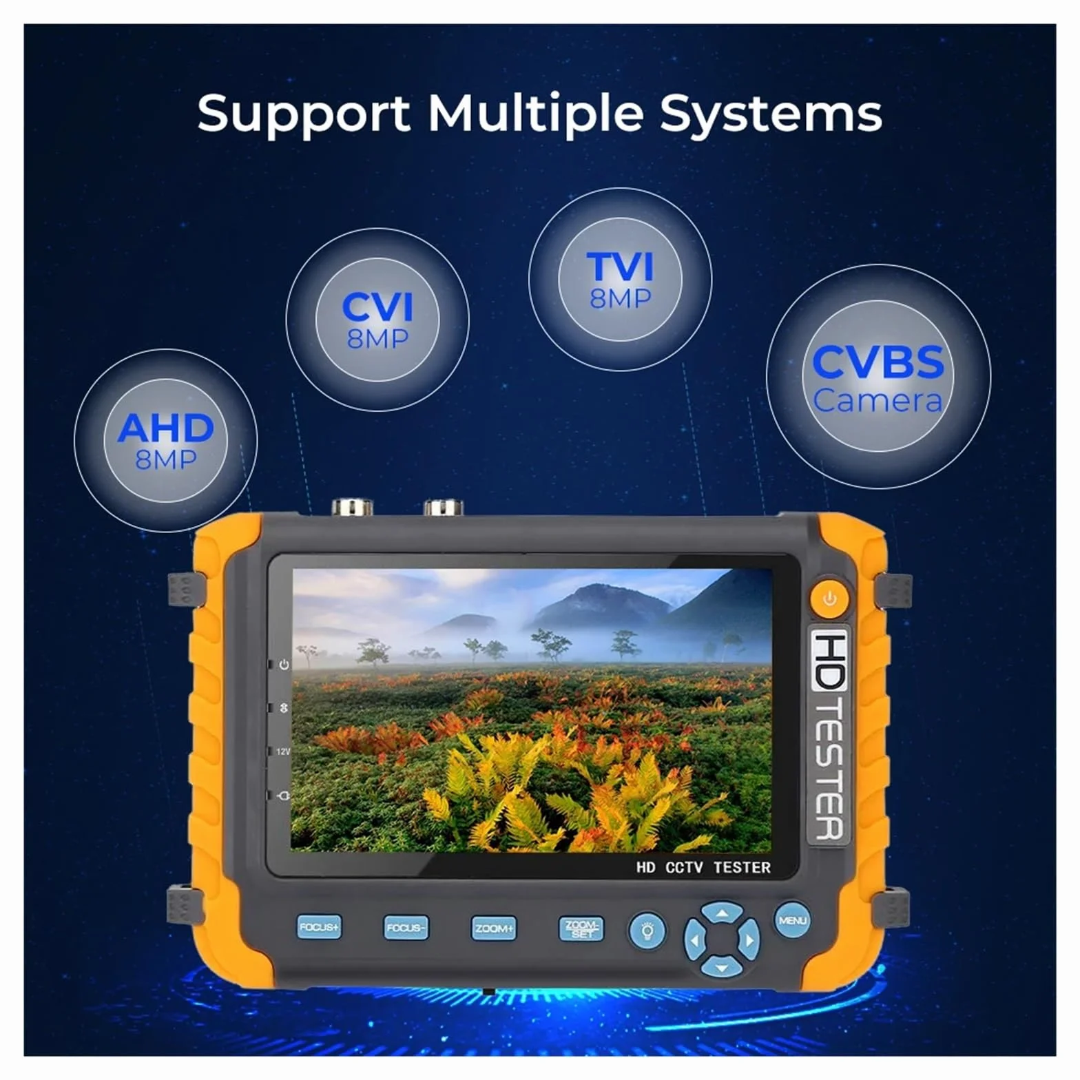 Tester CCTV, Przenośny Tester CCTV IV8W 8MP AHD/CVI/TVI Mini Monitor kamer wejścia VGA Kabel wideo bezpieczeństwa(IV7W)