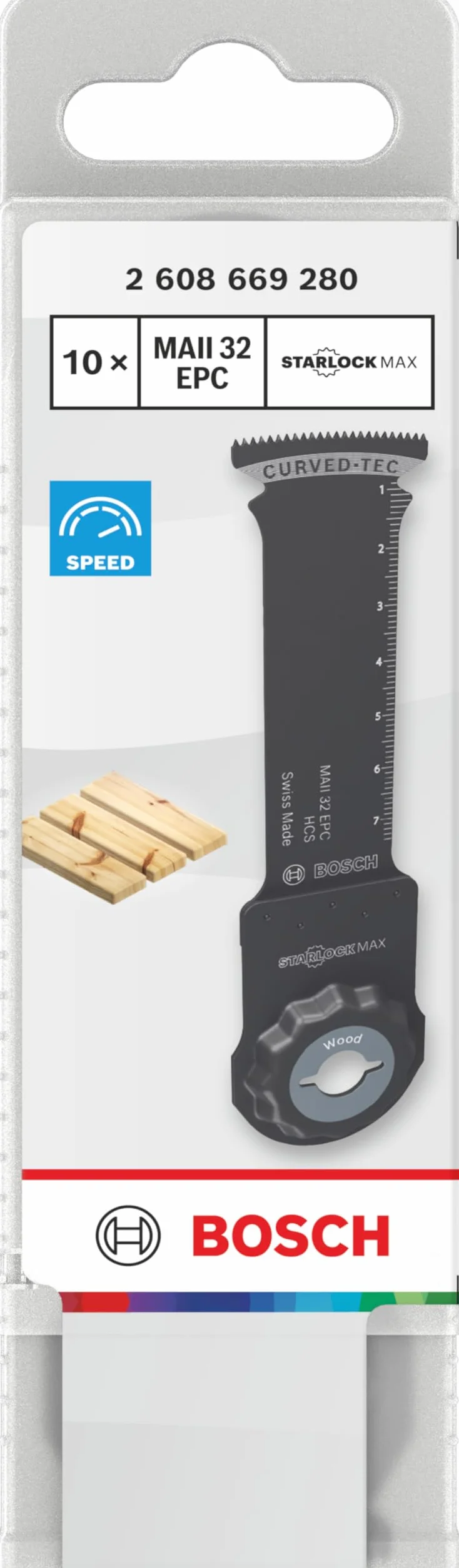 Bosch 10x Brzeszczot do cięcia wgłębnego MAII 32 EPC (do Miękkie drewno, Szerokość 32 mm, Professional Akcesoria Narzędzie wielofunkcyjne)