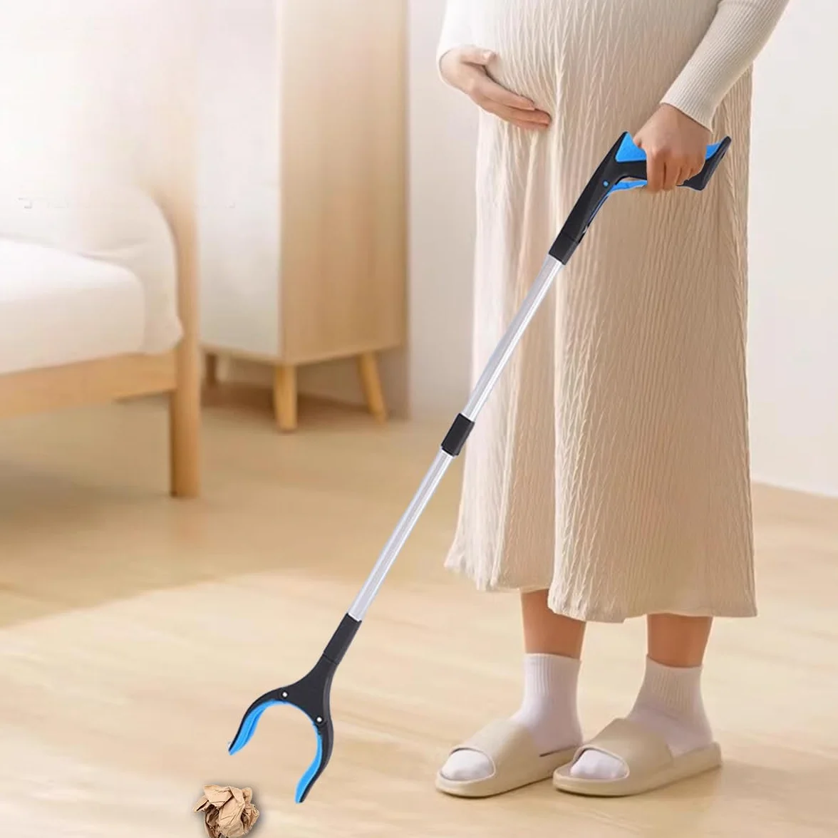 Szczypce chwytakowe składane 83 cm z magnesem do zbierania śmieci