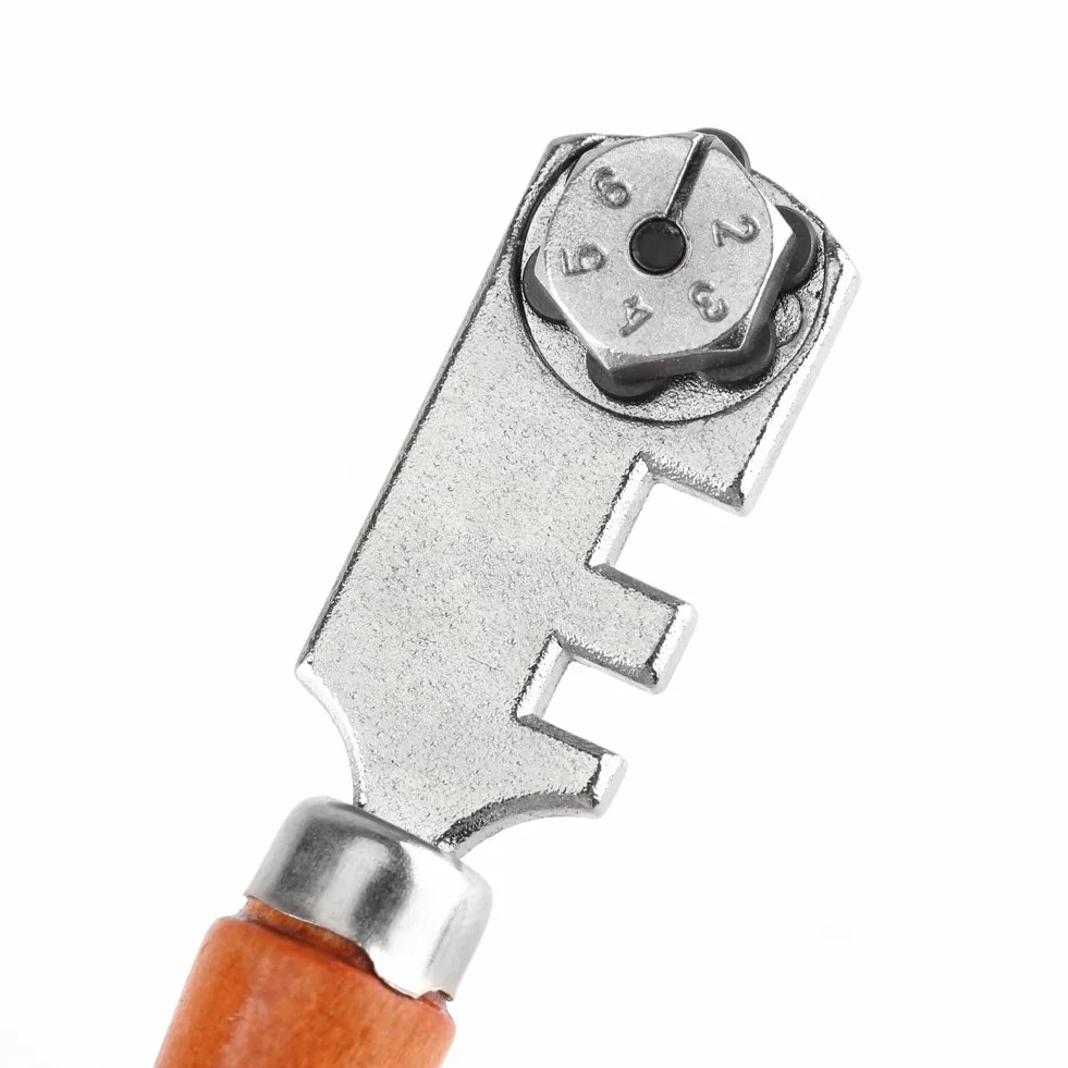 Nóż do szkła, 130MM Profesjonalny profesjonalny zestaw do cięcia szkła z sześcioma kołami Narzędzie do cięcia i trasowania szkła (nóż do szkła)