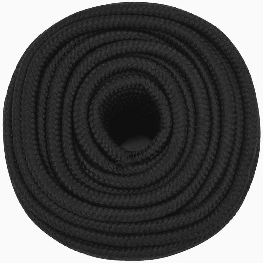 Lina do łodzi, czarna, 14 mm, 50 m, polipropylen, wytrzymała, odporna na rozerwanie, odporna na warunki atmosferyczne, do łodzi, żeglowania, na kemping, do ogrodu, na zewnątrz, wszechstronne