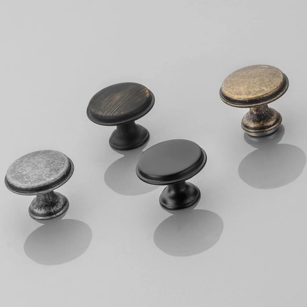 GTV - Gałka CENTO stare srebro Ø 28 mm I Gałki meblowe ze śrubami I okrągłe gałki do szafek gałki kuchenne gałka do drzwi gałka do szuflady uchwyt I muszla: ocynkowana, malowana