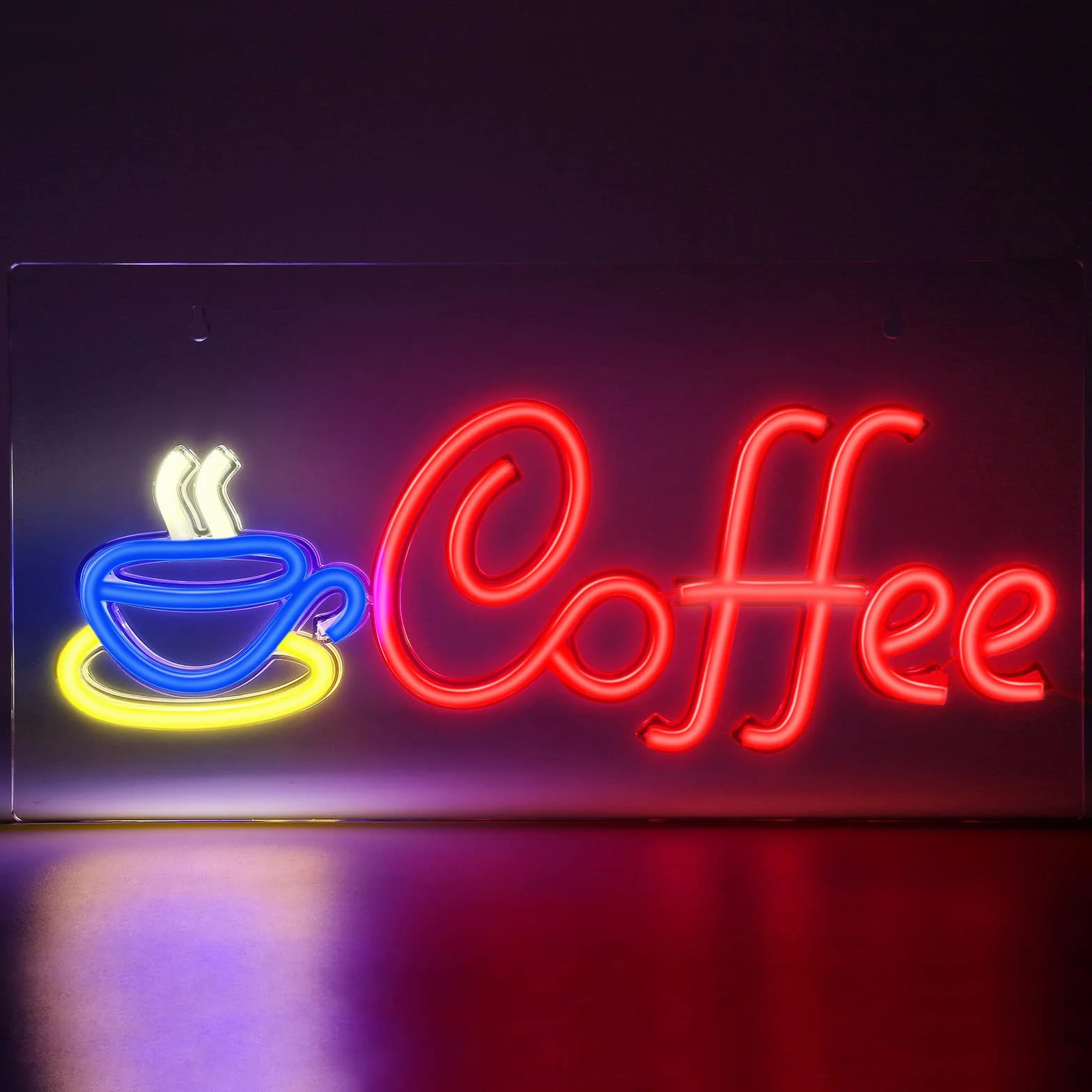FITNATE Neon Sign, akrylowa tabliczka do kawy, zasilana przez USB, neonowa lampka neonowa do kawiarni, baru, na imprezę, neonowy szyld, neonowa lampa, dekoracja ścienna, 5 V