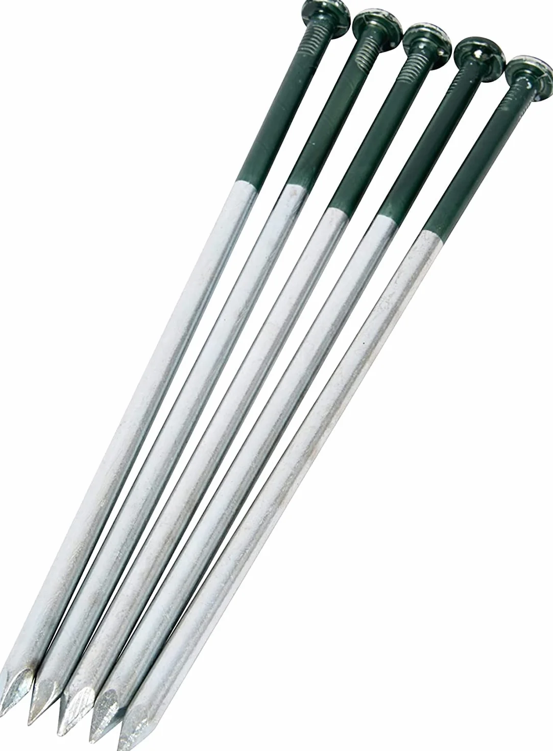 KAHEIGN 50 szt. wytrzymałych gwoździ do sztucznej trawy, 5 mm x 150 mm, okrągłe gwoździe ocynkowane Astroturf, sztuczne gwoździe do trawnika, stalowe gwoździe do twardej lub kamiennej ziemi