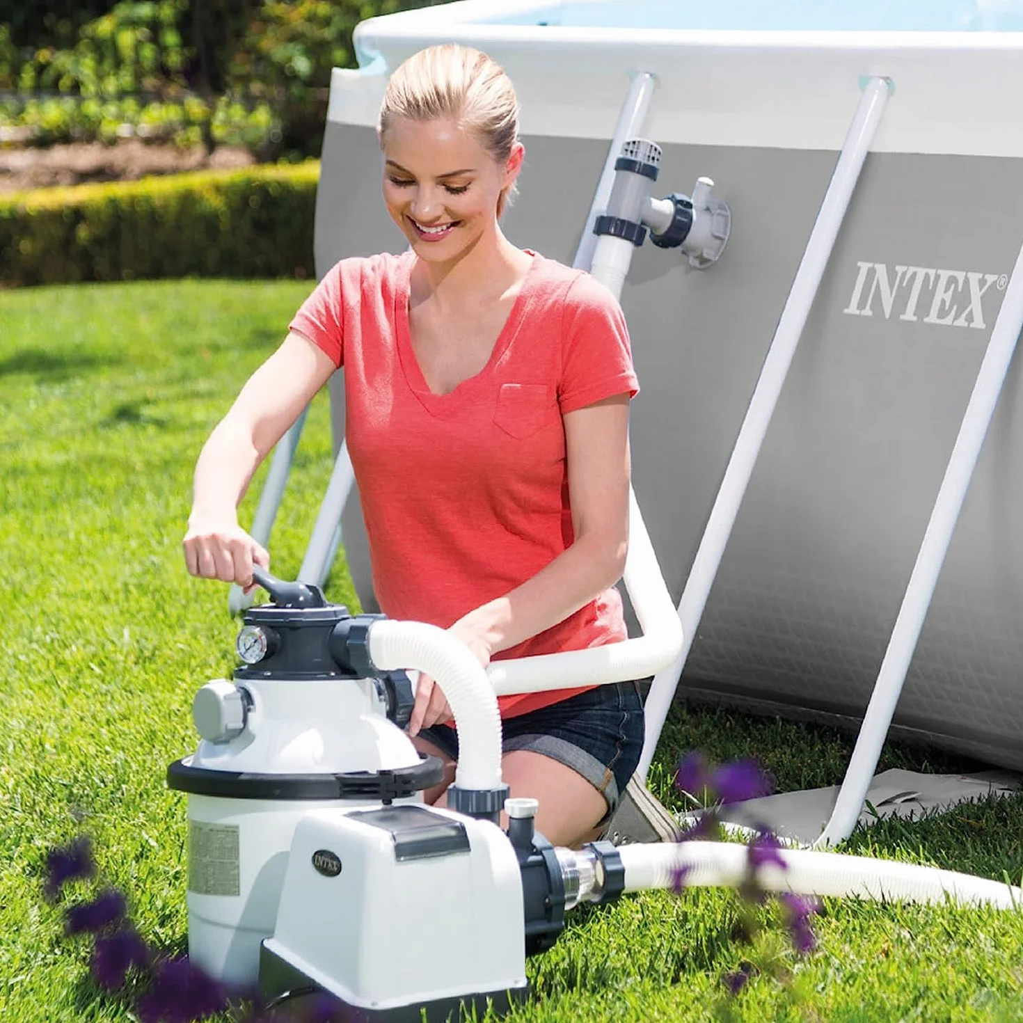 Intex Krystal Clear 26646 Filtr Piaskowy do Basenów 7,9 m³, Biały/Czarny, 220-240 V