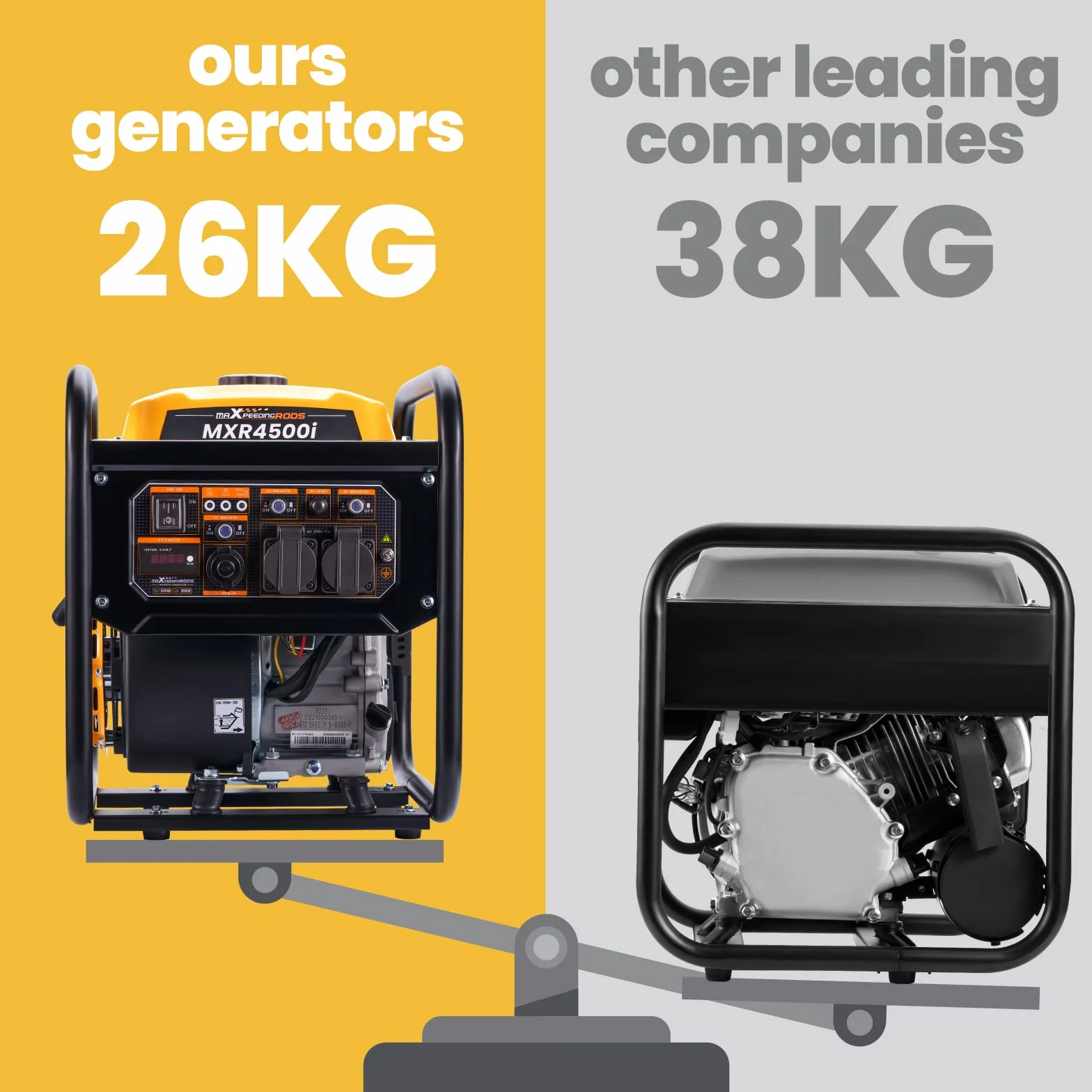 maXpeedingrods Inwerterowy generator prądu 3500 W 230 V, agregat prądotwórczy