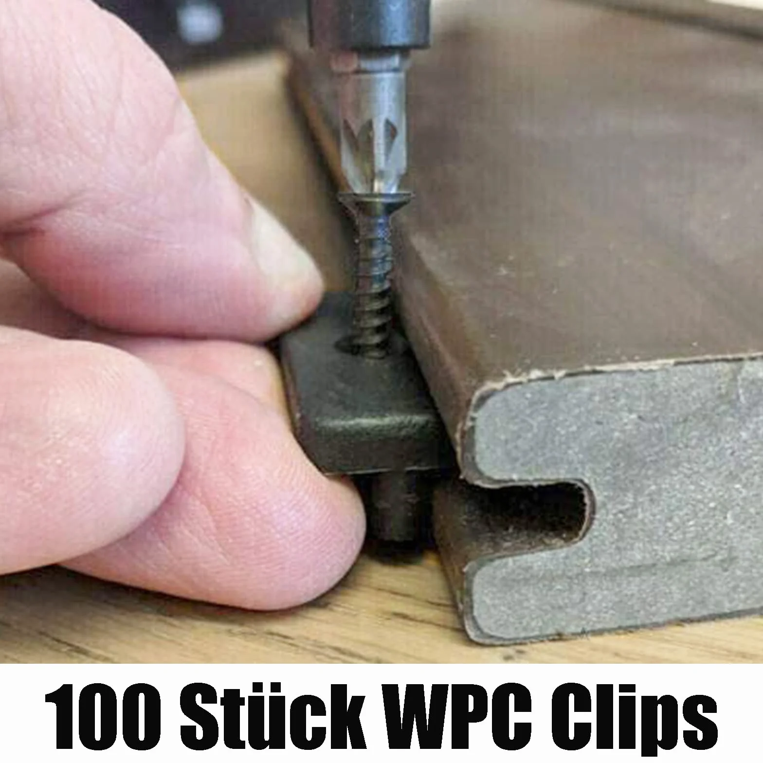 100 sztuk klipsów WPC, ukryte deski tarasowe, klipsy mocujące do desek tarasowych, 6 mm, tworzywo sztuczne do desek tarasowych WPC/BPC, czarny klips T z czarnymi śrubami