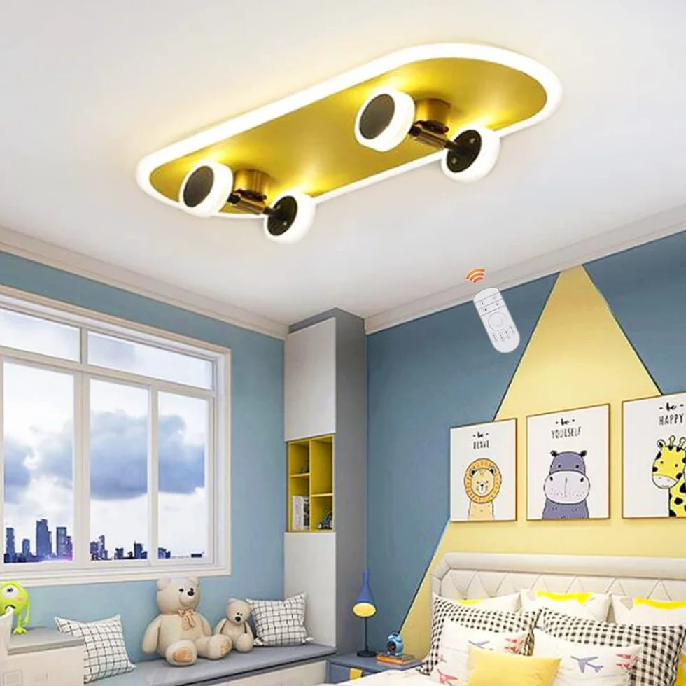 Lampa sufitowa LED dla dzieci deskorolka ściemnialna akryl 60cm