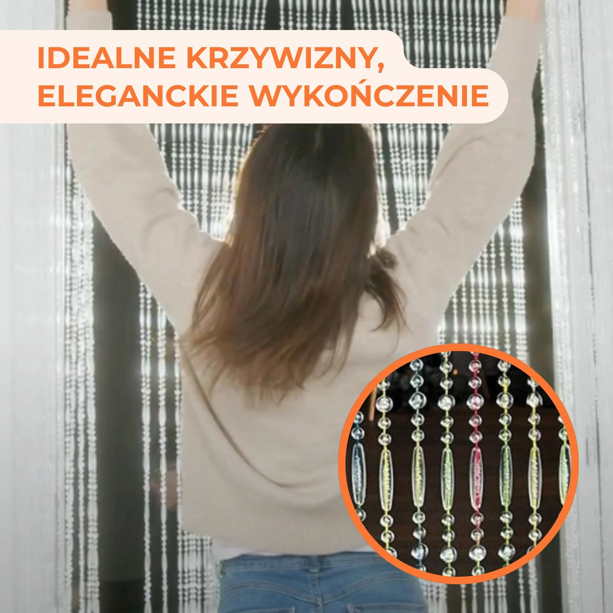Trente zasłona z koralików, różne rozmiary i kolory, siatka przeciw owadom na drzwi balkonowe, zasłona koralikowa przeciw owadom, moskitiera multikolor 100 × 230 cm