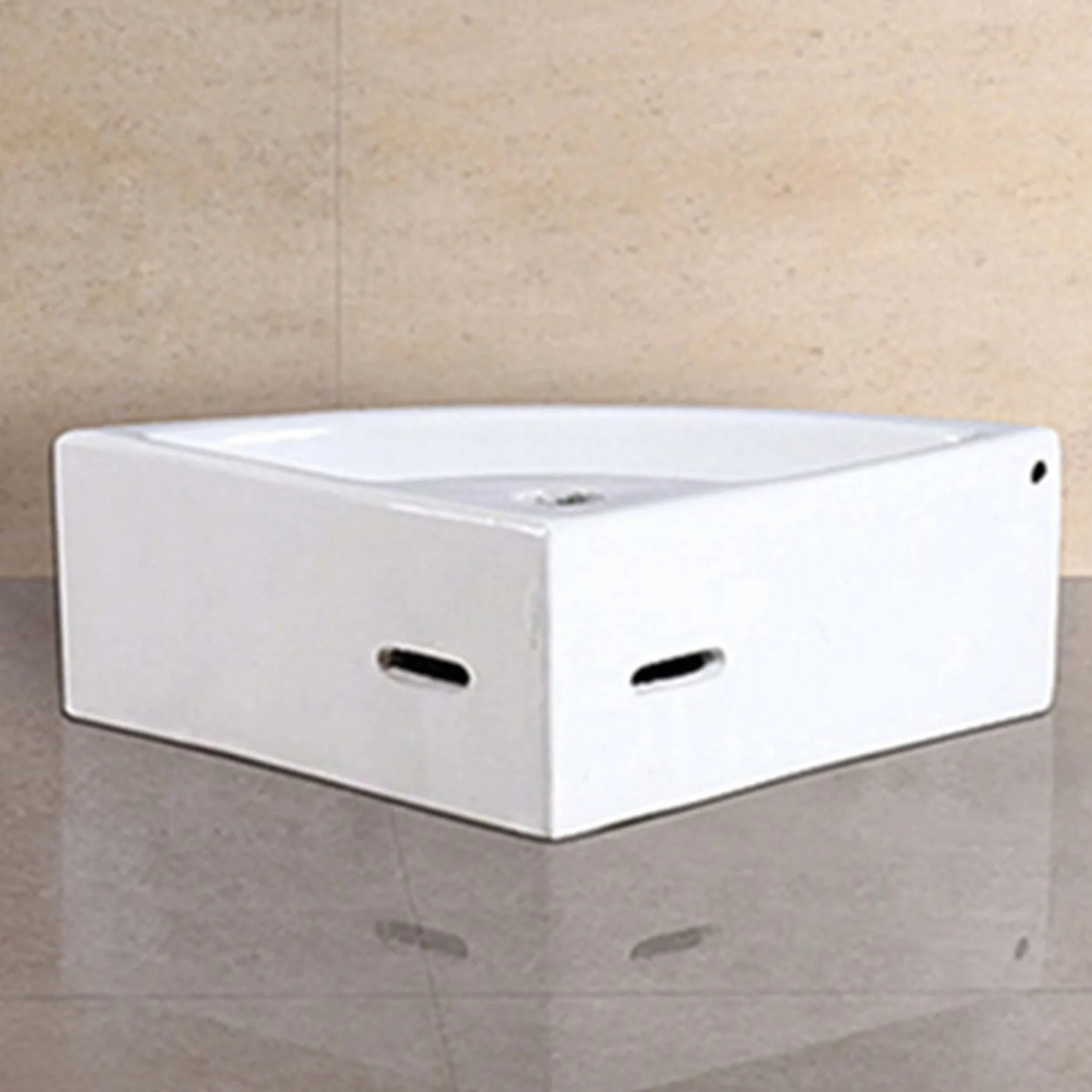 Umywalka Łazienkowa Biała, Mała, Narożna, Do Montażu Na Ścianie? Trójkątna, Porcelanowa, Ceramiczna, Do Montażu Na Ścianie, Mini Umywalka Łazienkowa, Umywalka Nablatowa,