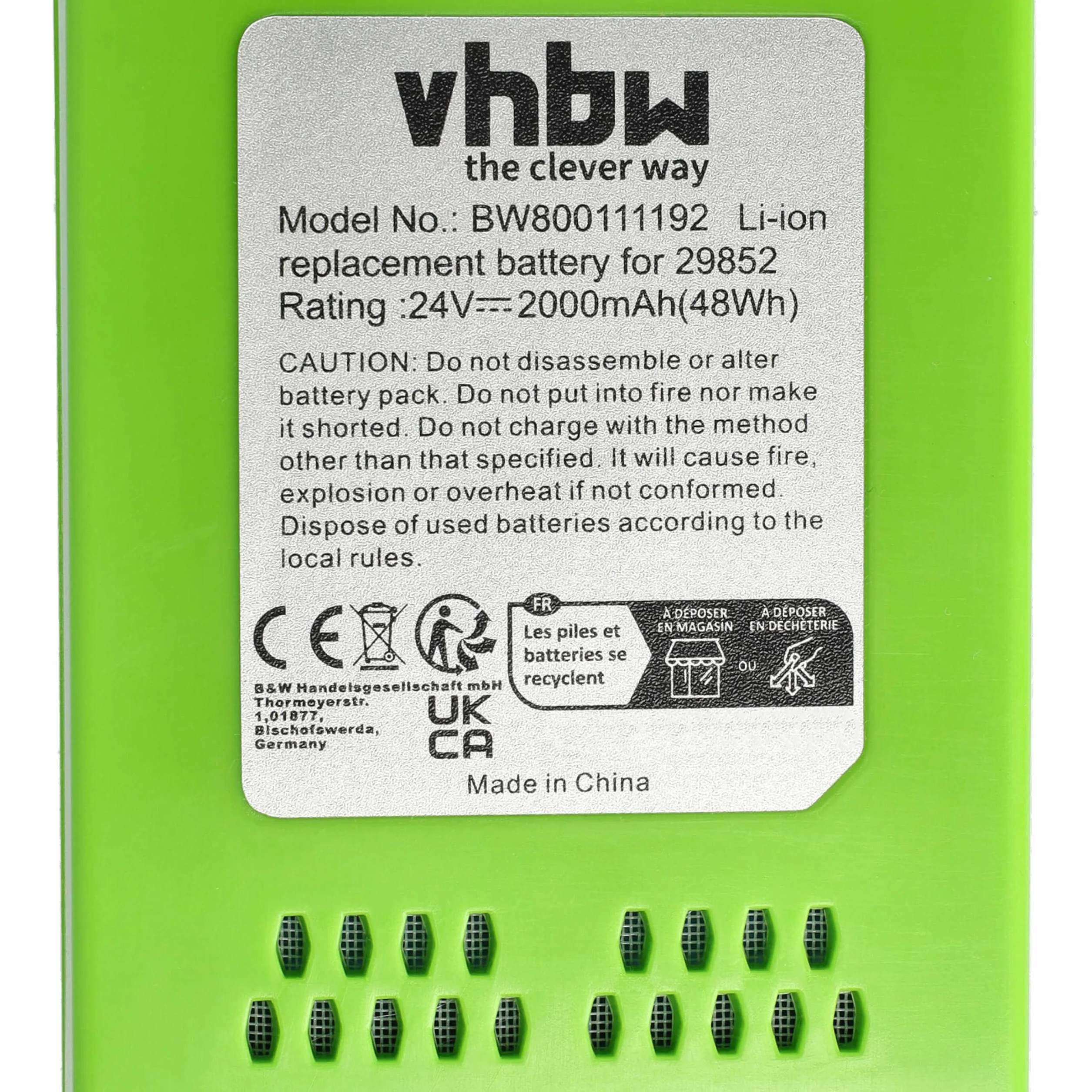 vhbw 2 x akumulator kompatybilny z narzędziami Powerworks 32 cm P24LM32, P24AB, P24ST (2000 mAh, litowo-jonowy, 24 V)