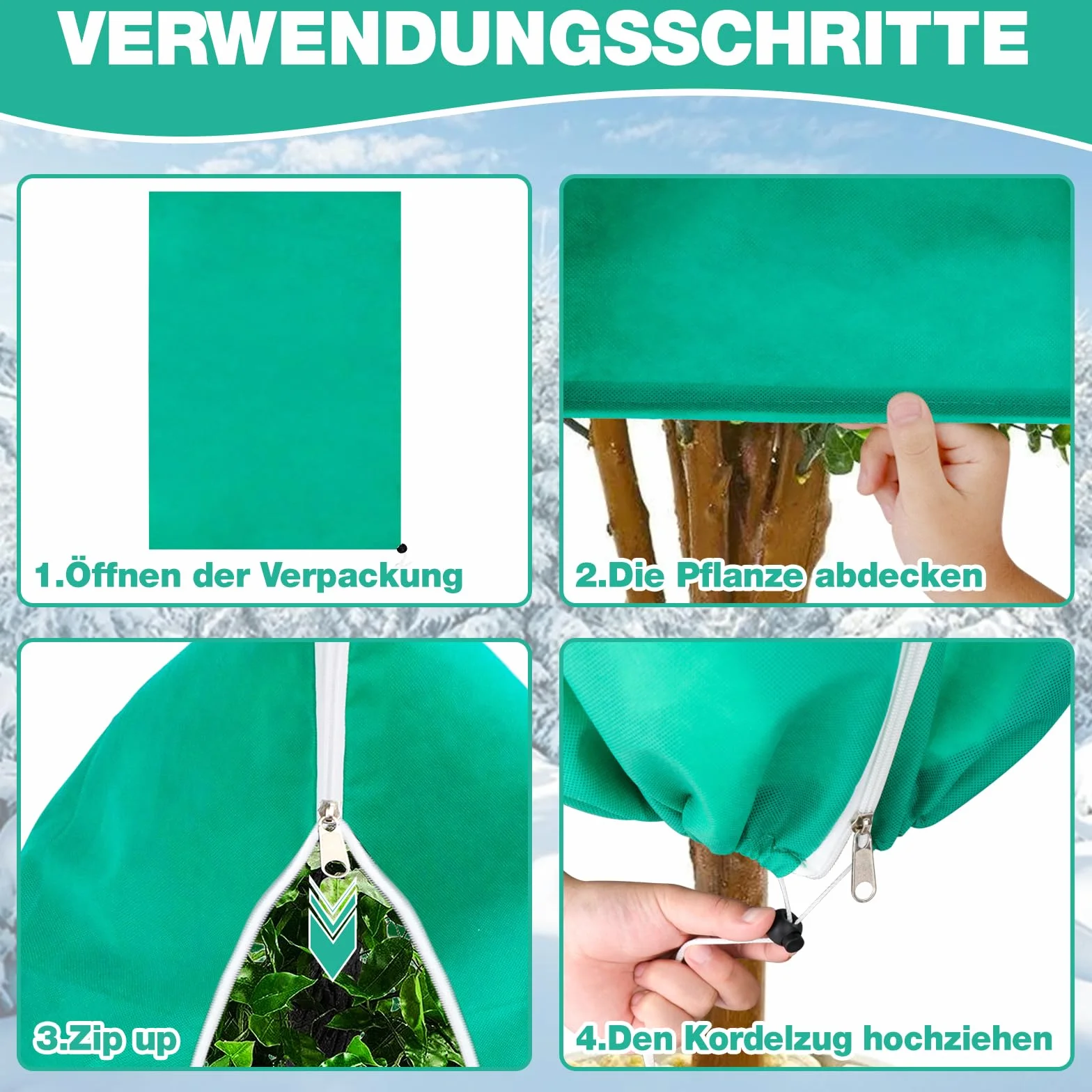 Hysagtek Ochrona roślin na zimę, 2 szt., ochrona roślin doniczkowych, ochrona przed mrozem, zimnem, worek ochronny z zamkiem błyskawicznym (80 x 120 cm)