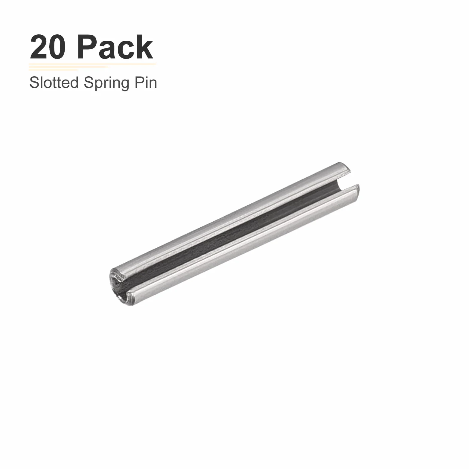 DTGN M2 x 20 mm (DxL) ze stali sprężynowej typu sworzeń - 20 sztuk - dobre do mocowania maszyn gospodarstwa domowego, stal nierdzewna 304 stal sprężynowa trzpień naprężający wałek - srebrny