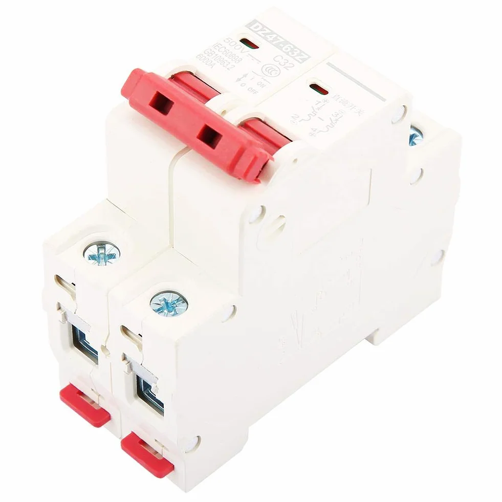 2P PV DC miniaturowy przerywacz 32A przerywacz MCB wyłącznik nadprądowy bezpieczeństwa DC 500V DZ47-63Z
