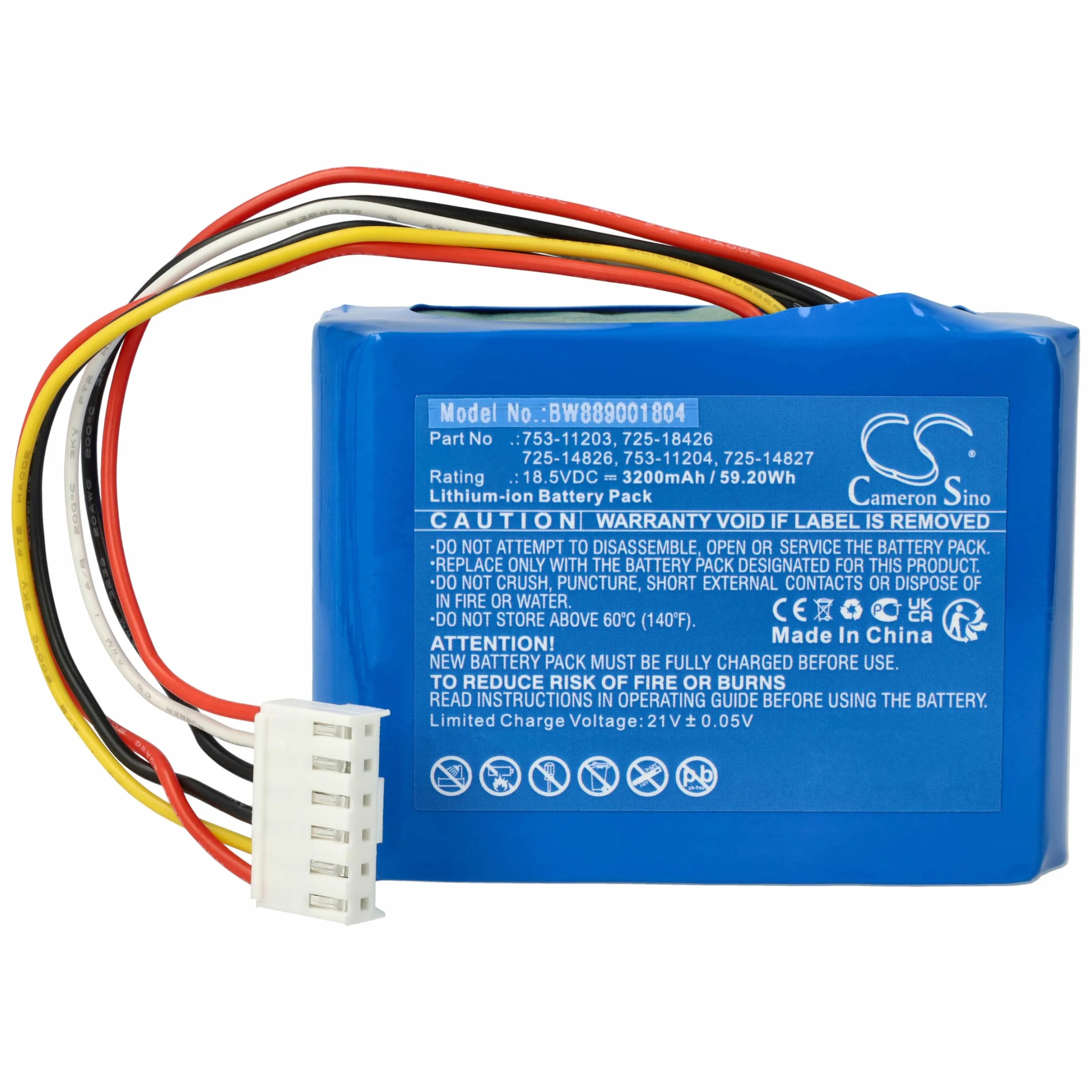 vhbw Bateria zamienna do Robomow 725-18426, 753-11203, 753-11204, 725-14826, 725-14827 do robotów trawnikowych (3200 mAh, 18,5 V, litowo-jonowa)