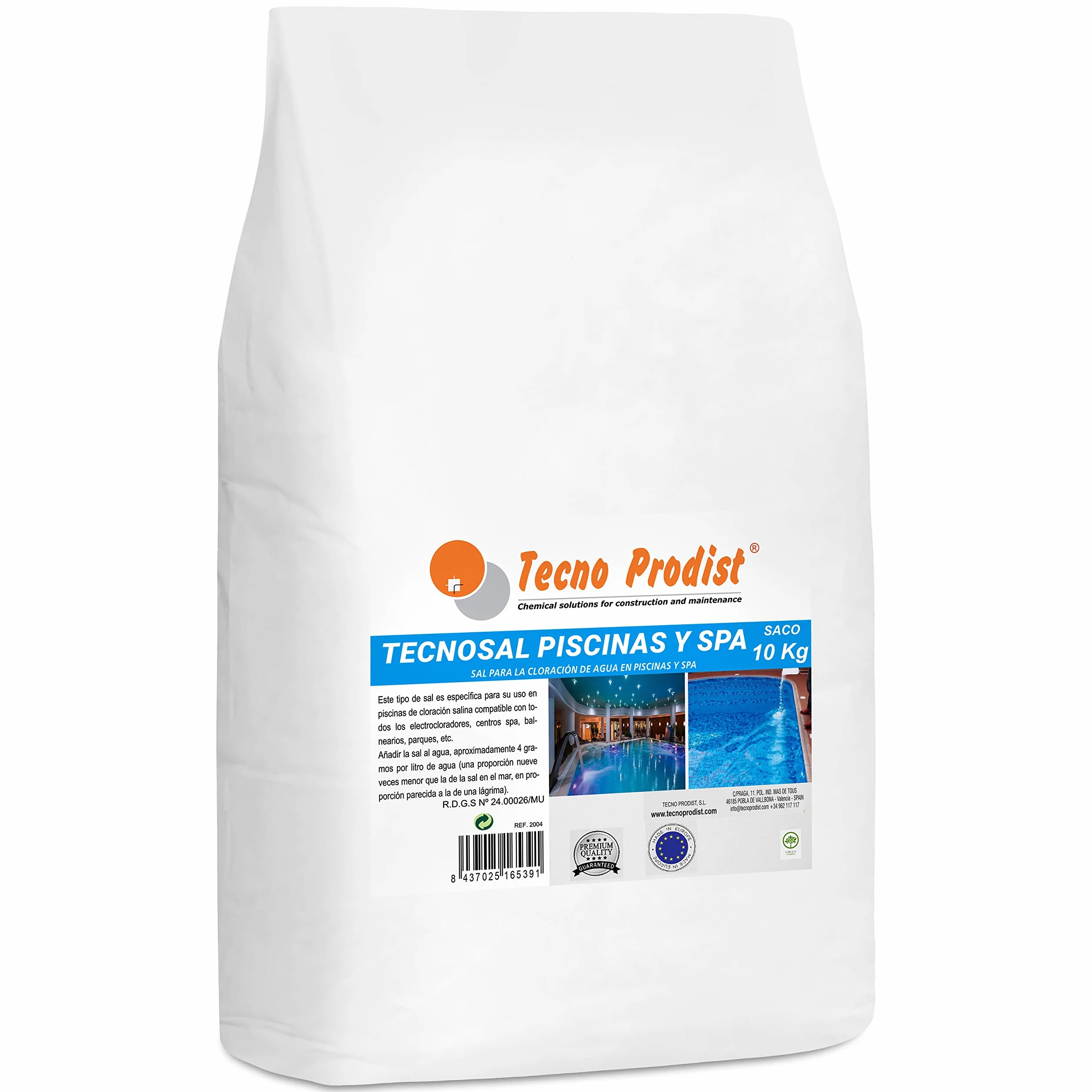 Tecno Prodist TECNOSEL Baseny (torba 10 kg) specjalna sól do basenów, spa lub jacuzzi - łatwa w aplikacji