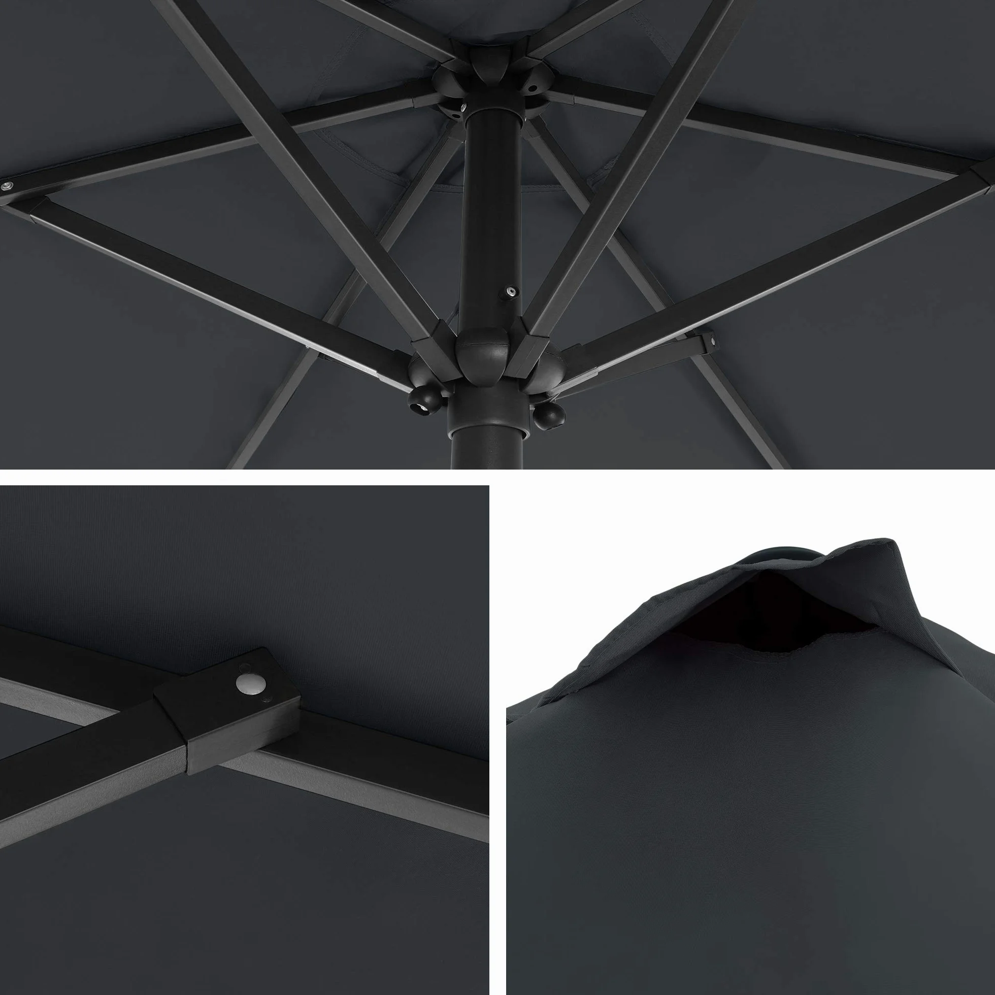 SONGMICS Parasol ogrodowy 2,1 m UPF 50+ nachylenie 30° uchwyt korbowy