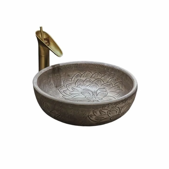 Umywalka Łazienkowa Nablatowa, Ceramiczna Umywalka Artystyczna, Okrągła, Zabytkowa Umywalka Łazienkowa, Pojedyncza Umywalka, Pogrubiona, Łazienkowa, Balkonowa,